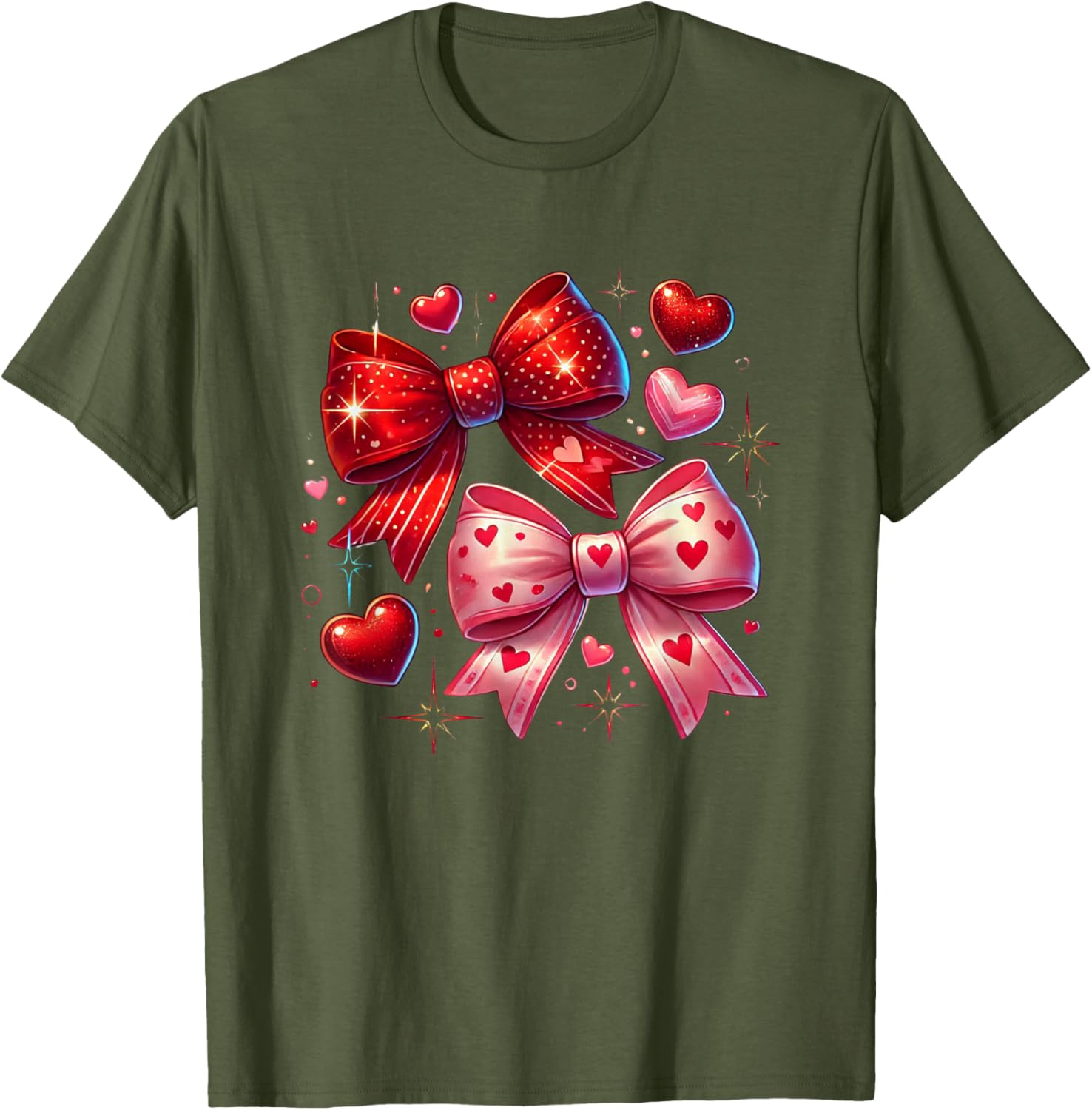 Heart Bows and Stars Romantic Love T-Shirt for Couples and Gifting - 18