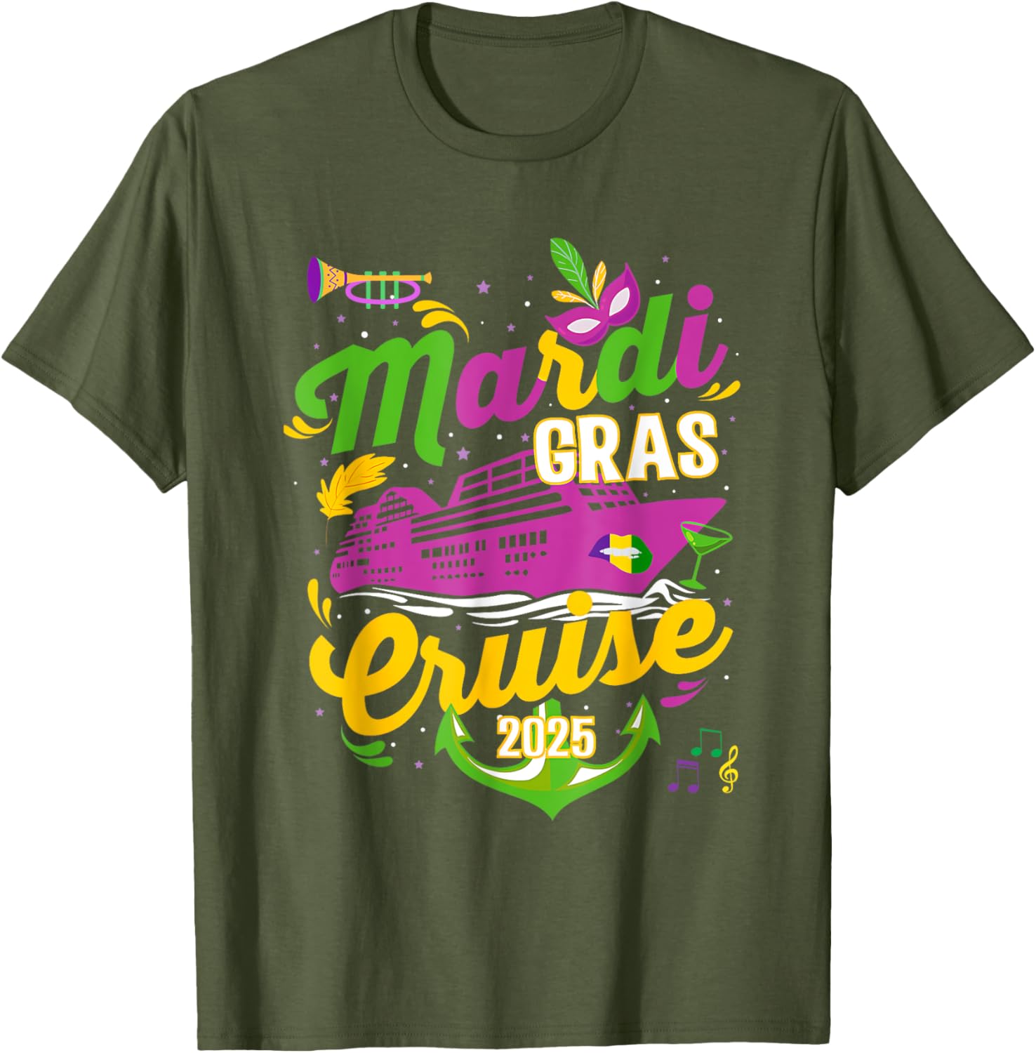 Mardi Gras Cruise Squad 2025 Family Matching T-Shirts for Fun Adventures - 26
