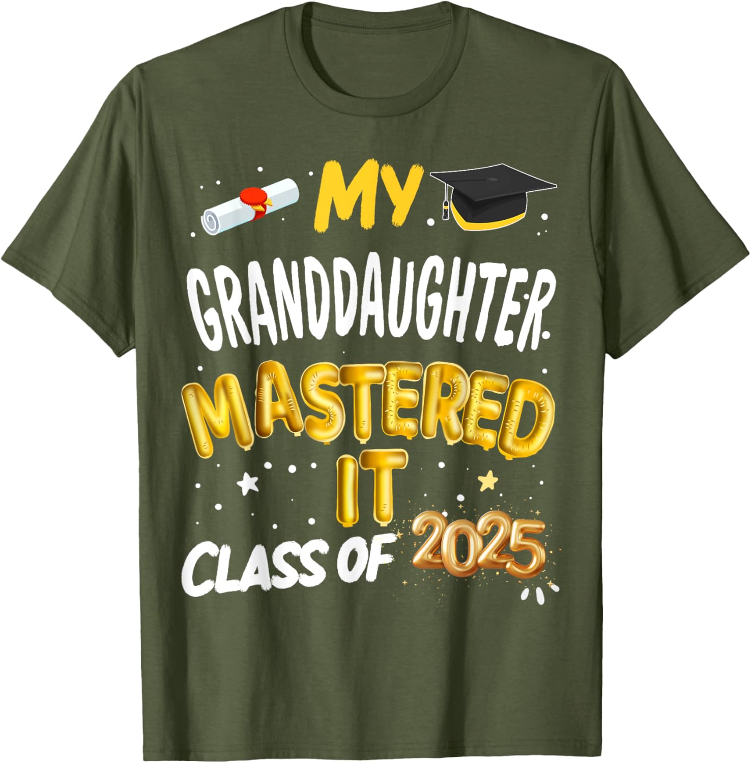 Masters Graduation T-Shirt for Granddaughter Class of 2025 Celebrations - 7