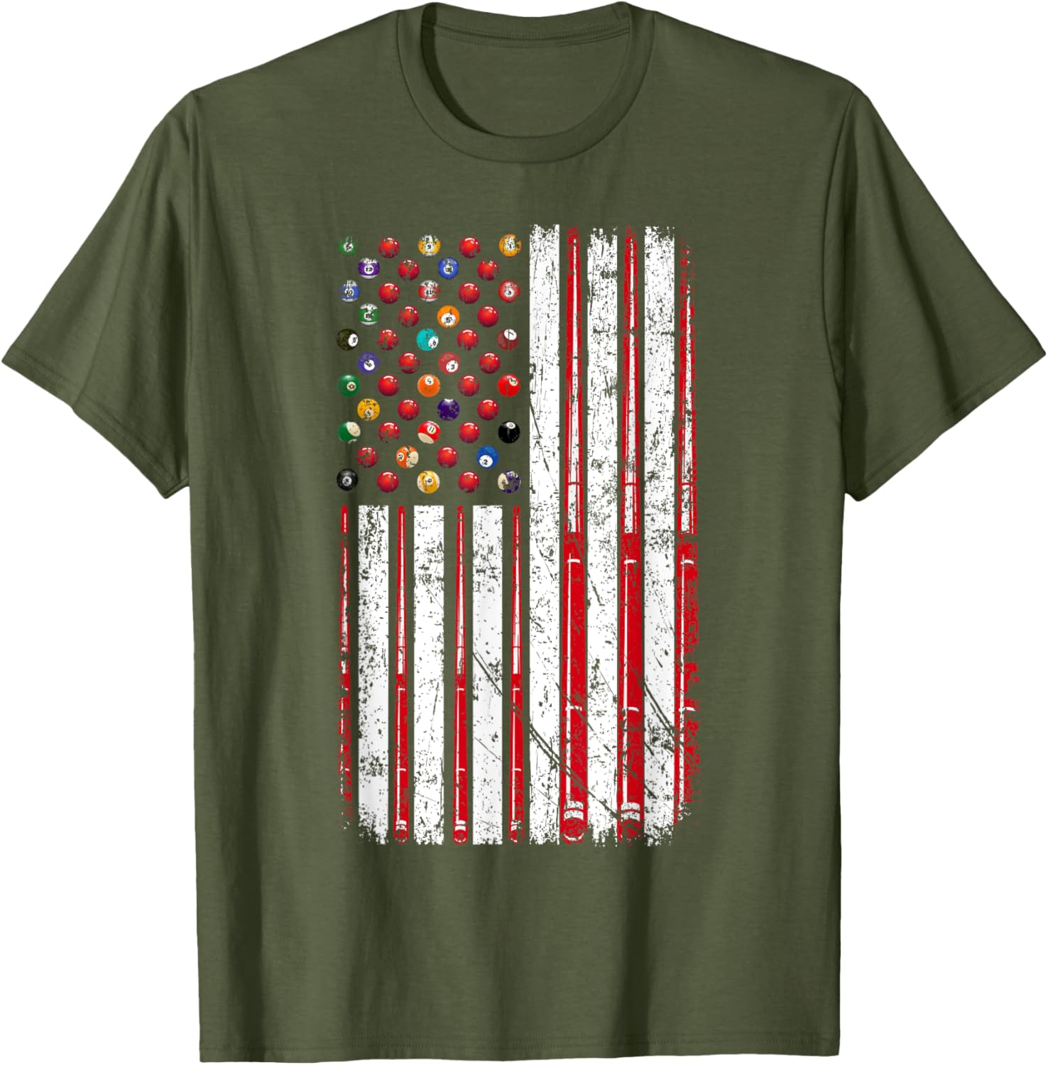 American Flag Pool Player T-Shirt for Billiard Lovers, USA Pride Apparel - 17