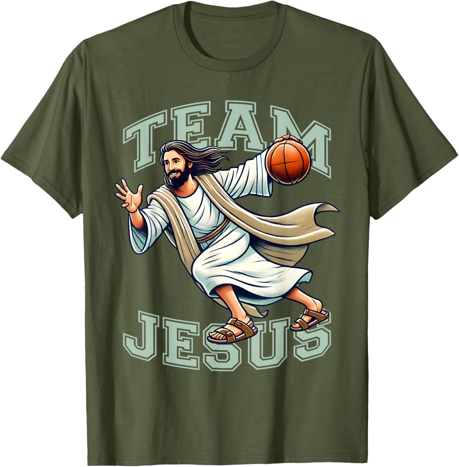 Team Jesus Basketball Tee Christ Playing Basketball T-Shirt for Sports Fans - 17