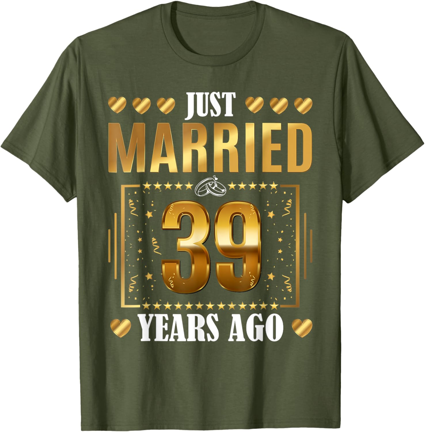 Just Married 39 Years Ago Couples T-Shirt for 39th Anniversary Celebration - 6