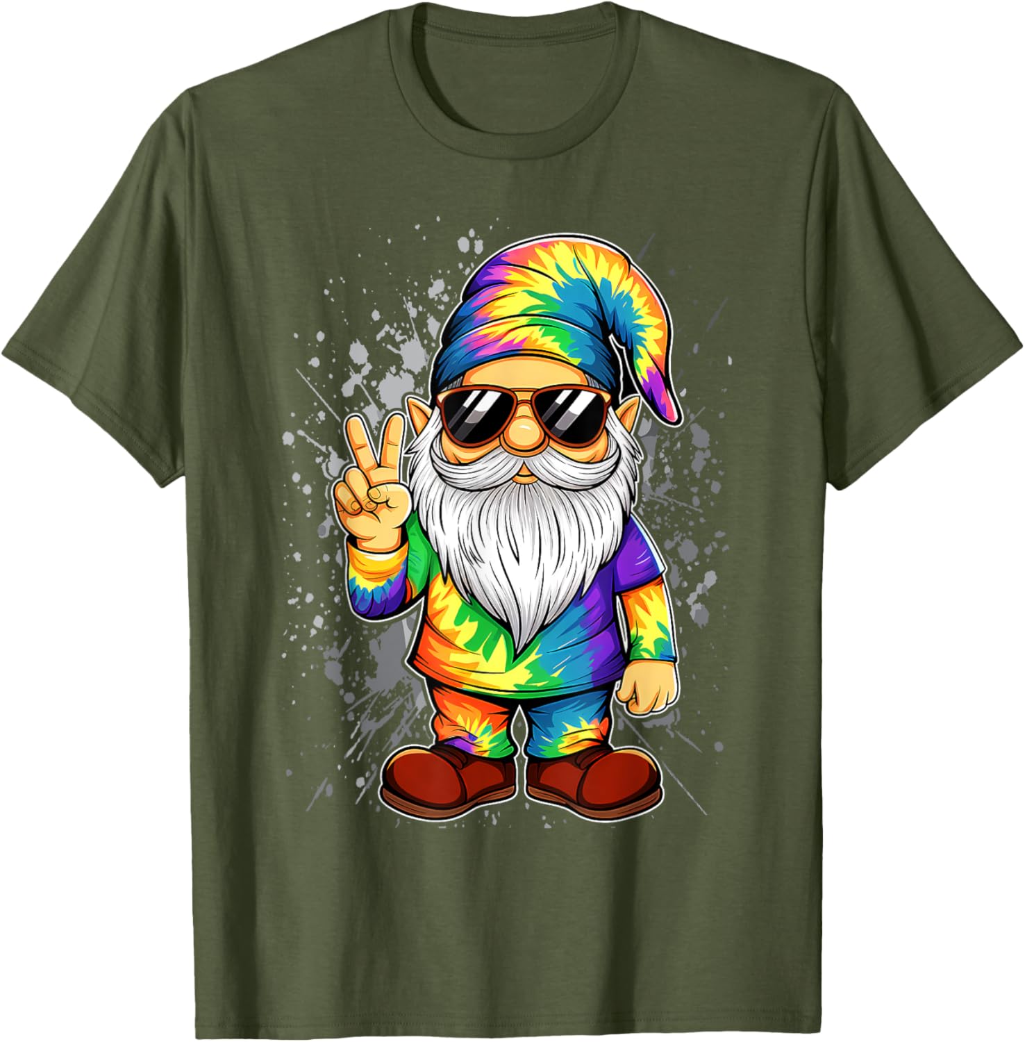 Peace Sign Tie Dye Gnome T-Shirt for Fun and Stylish Outfits - 9