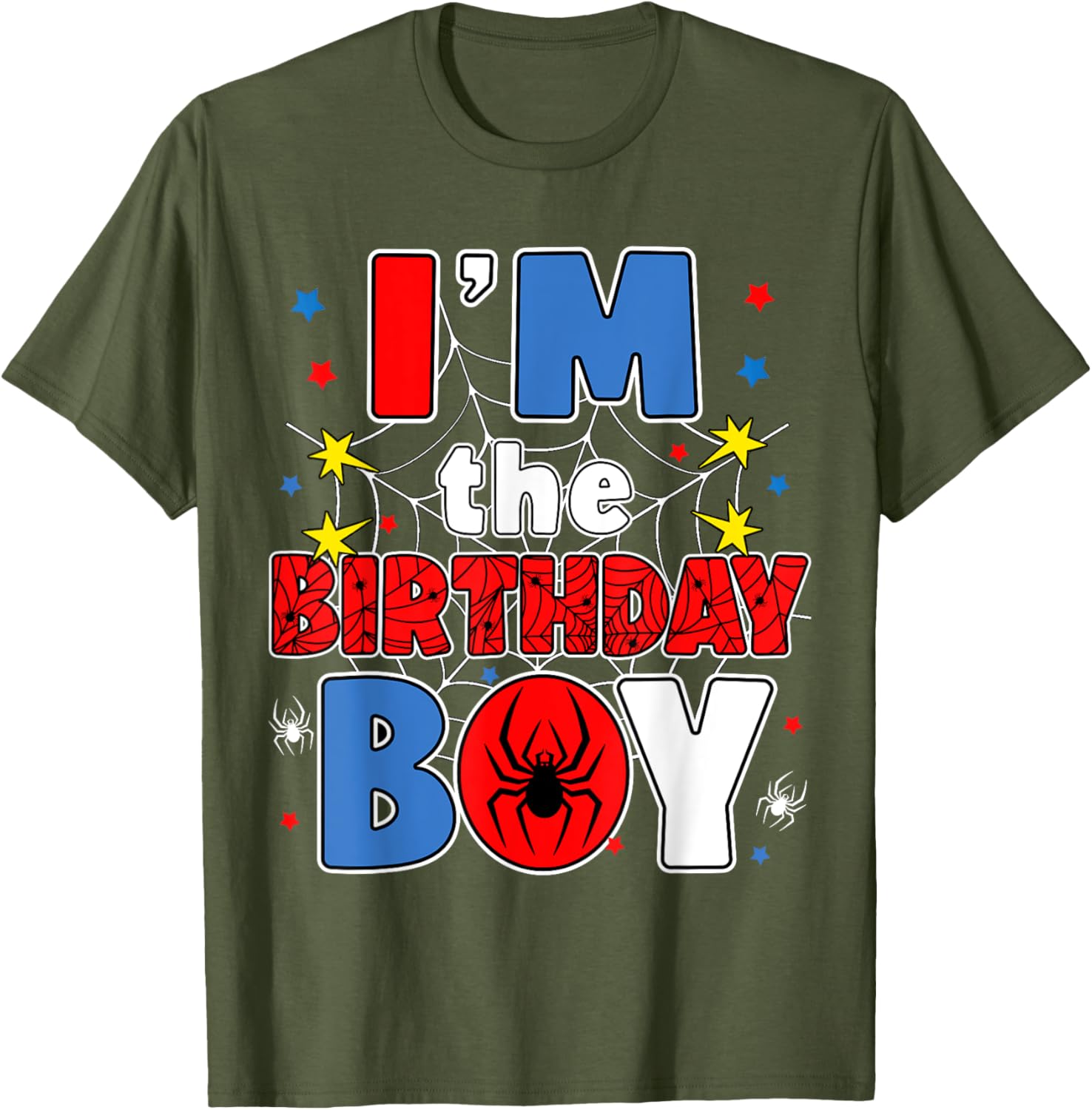 I'm The Birthday Boy Spider Web Family Party T-Shirt for Kids - 18