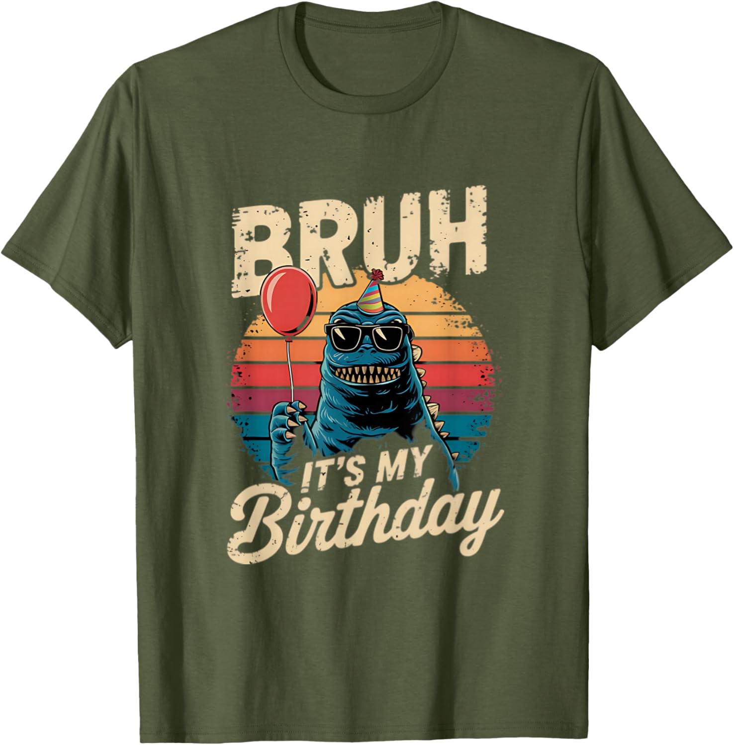 Birthday Kaiju Monster T-Shirt with Retro Sunset Adventure Design - 12