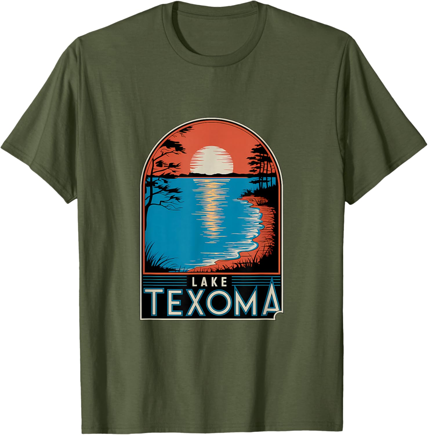 Lake Texoma Sunset Reflection Adventure T-Shirt for Nature Lovers - 18