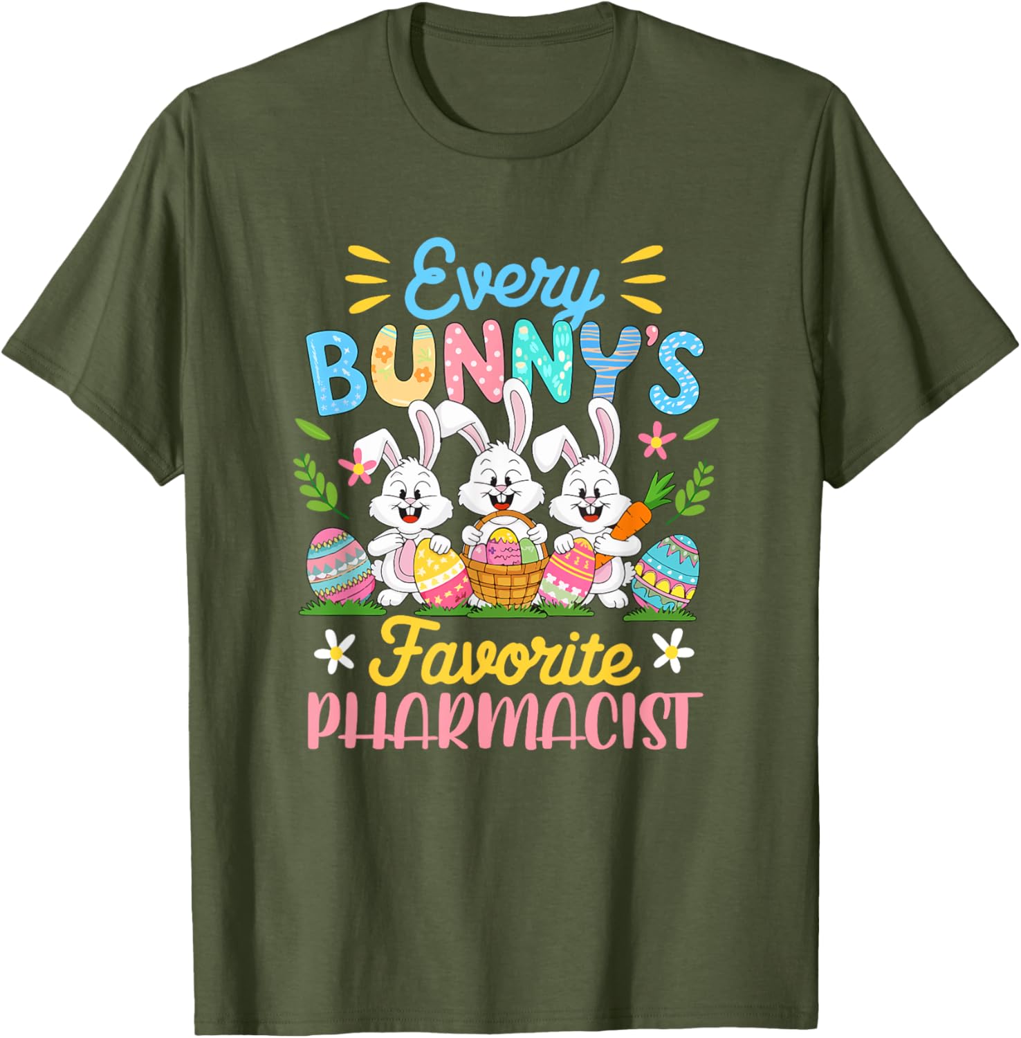 Bunny's Favorite Pharmacist Easter Bunnies Egg Hunt T-Shirt for Kids - 1