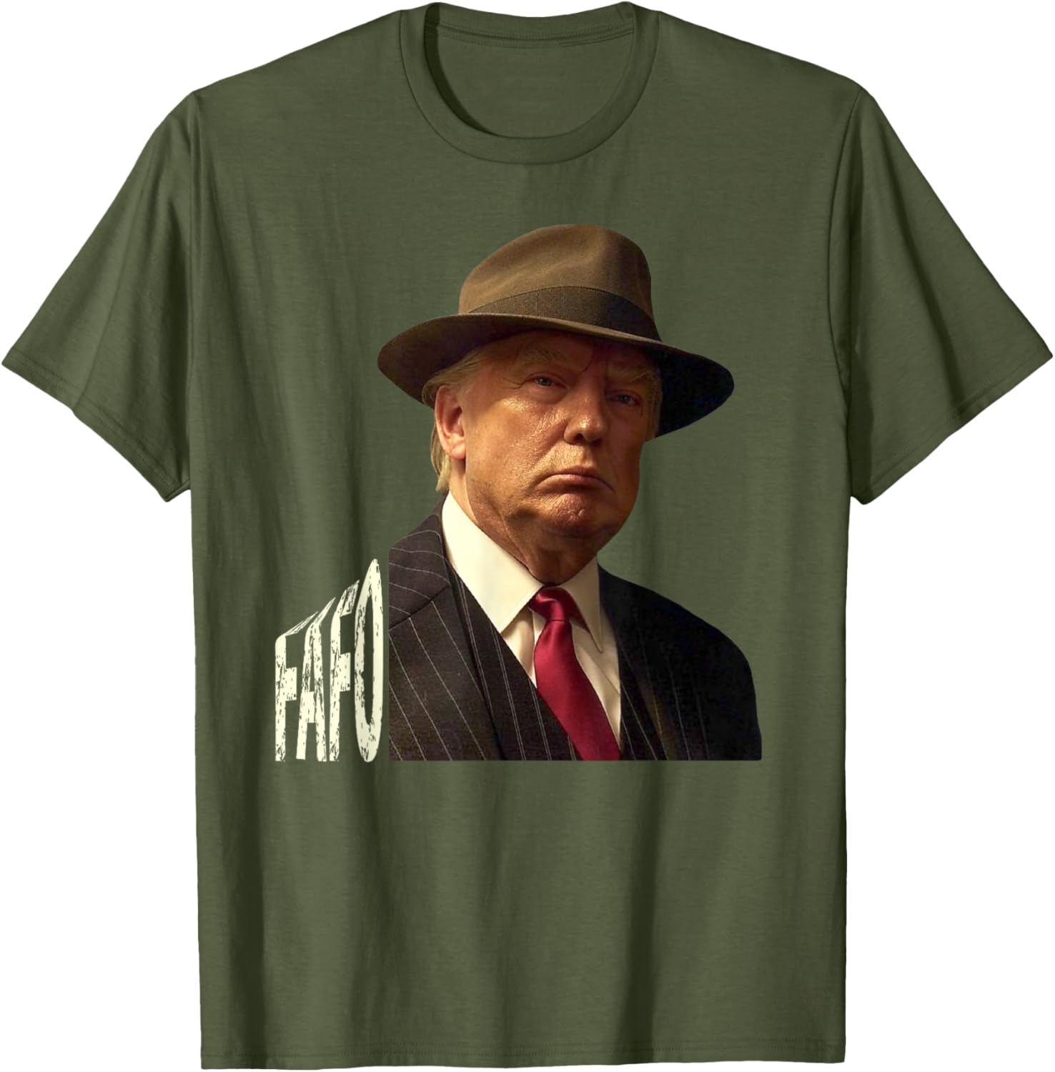 Humorous Trump Fafo Design Unisex Black Crew Neck T-Shirt for Adults - 13