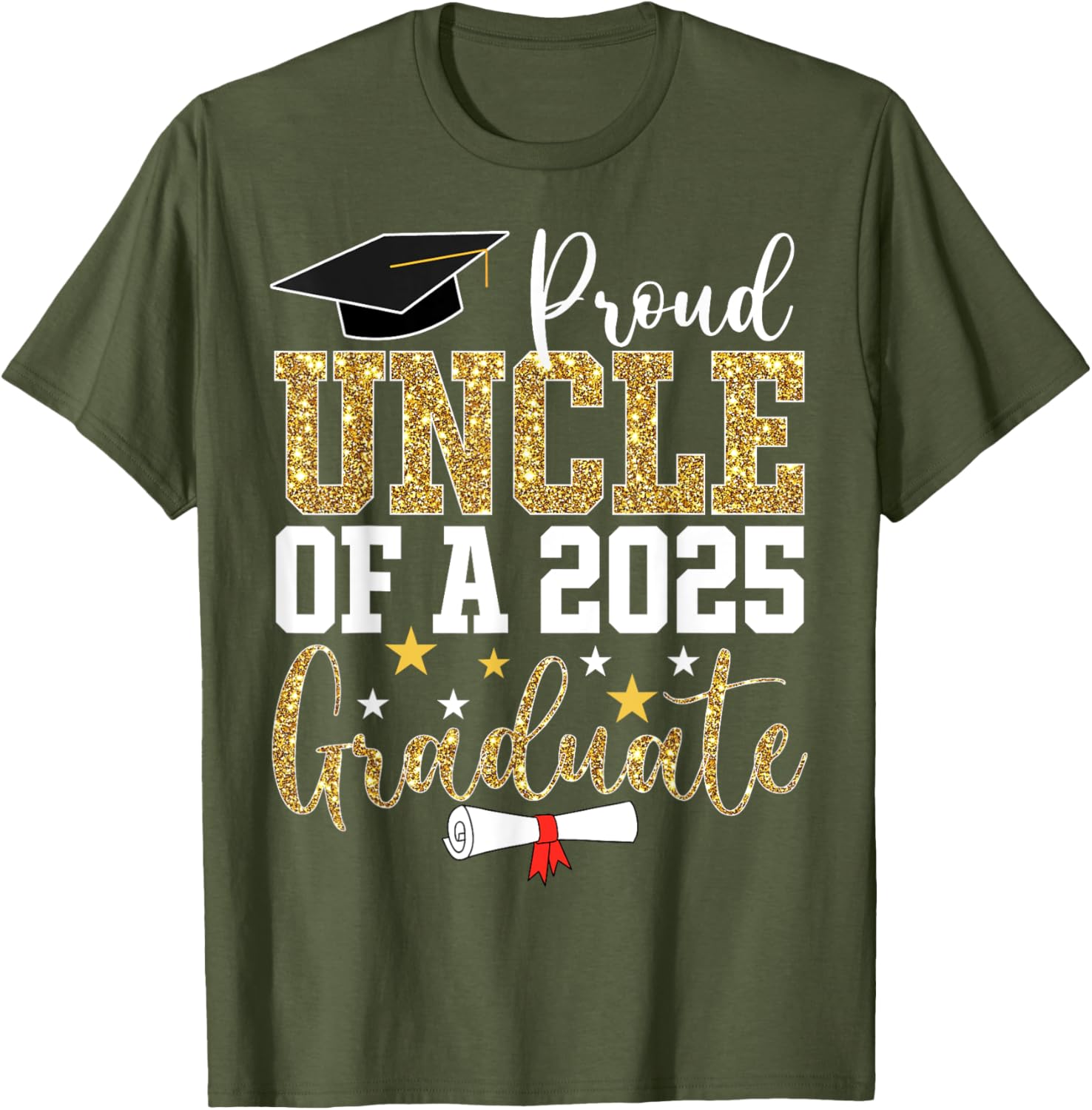 Proud Uncle of 2025 Graduate T-Shirt Perfect Graduation Gift - 5