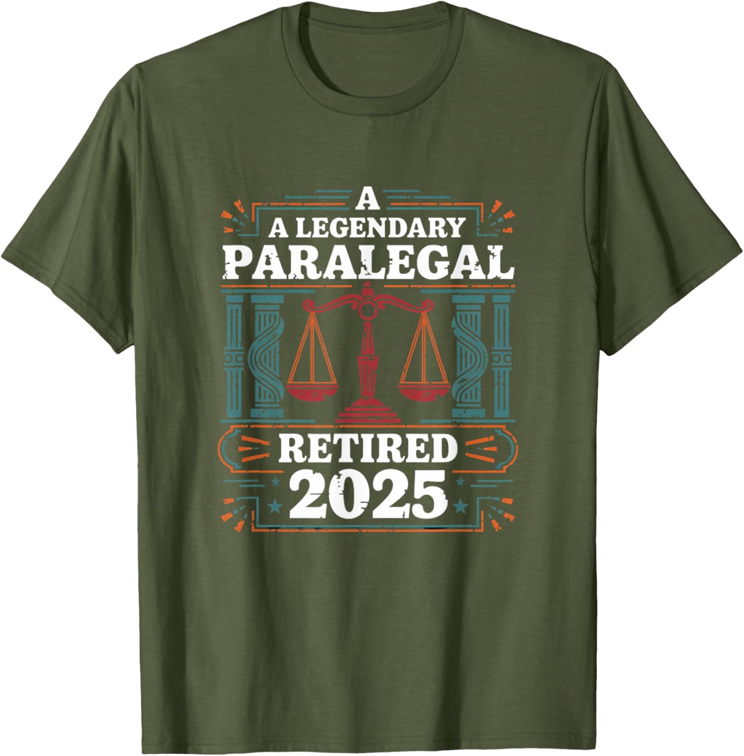 Legendary Retired Paralegal 2025 Funny Lawyer T-Shirt for Retirement Fun - 3