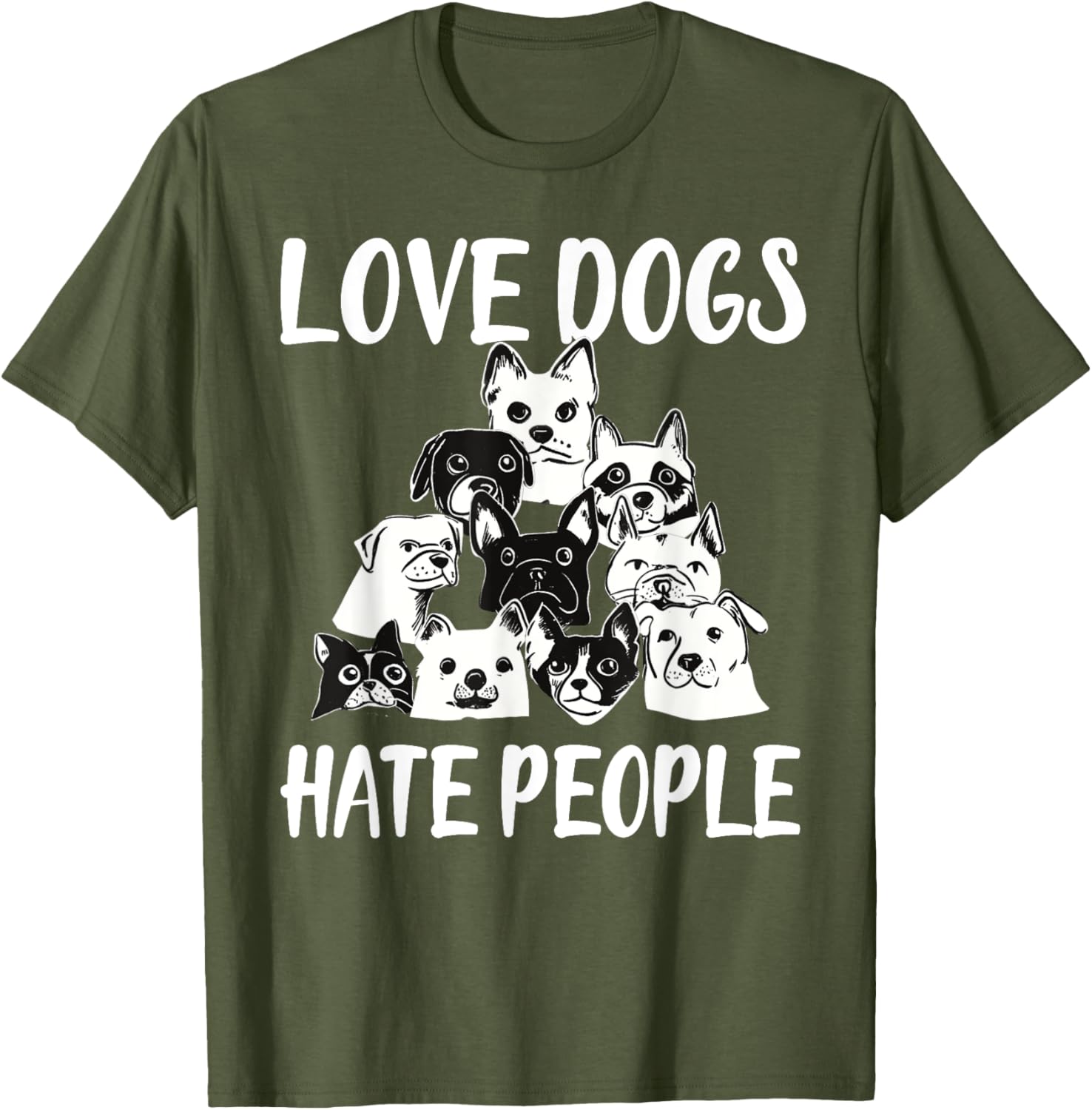 I Love Dogs I Hate People Funny T-Shirt for Dog Lovers and Friends - 6