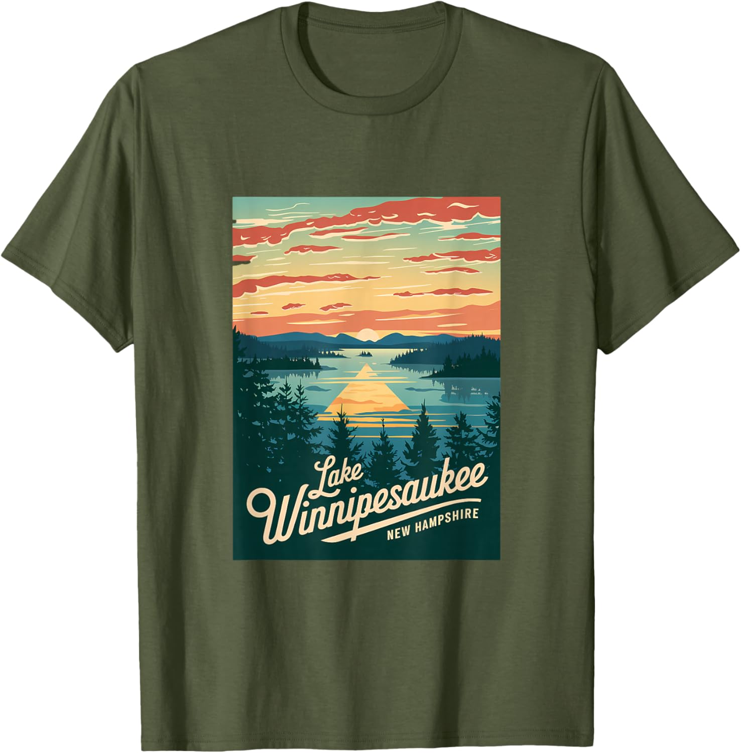 Sunset Beauty T-Shirt Featuring Scenic Lake Winnipesaukee, New Hampshire - 14