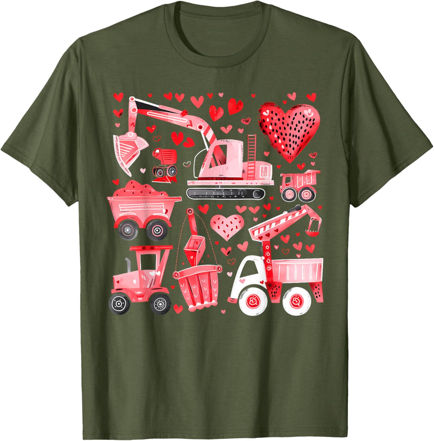Adorable Valentine's Day Construction Trucks Loads of Love Toddler T-Shirt - 24