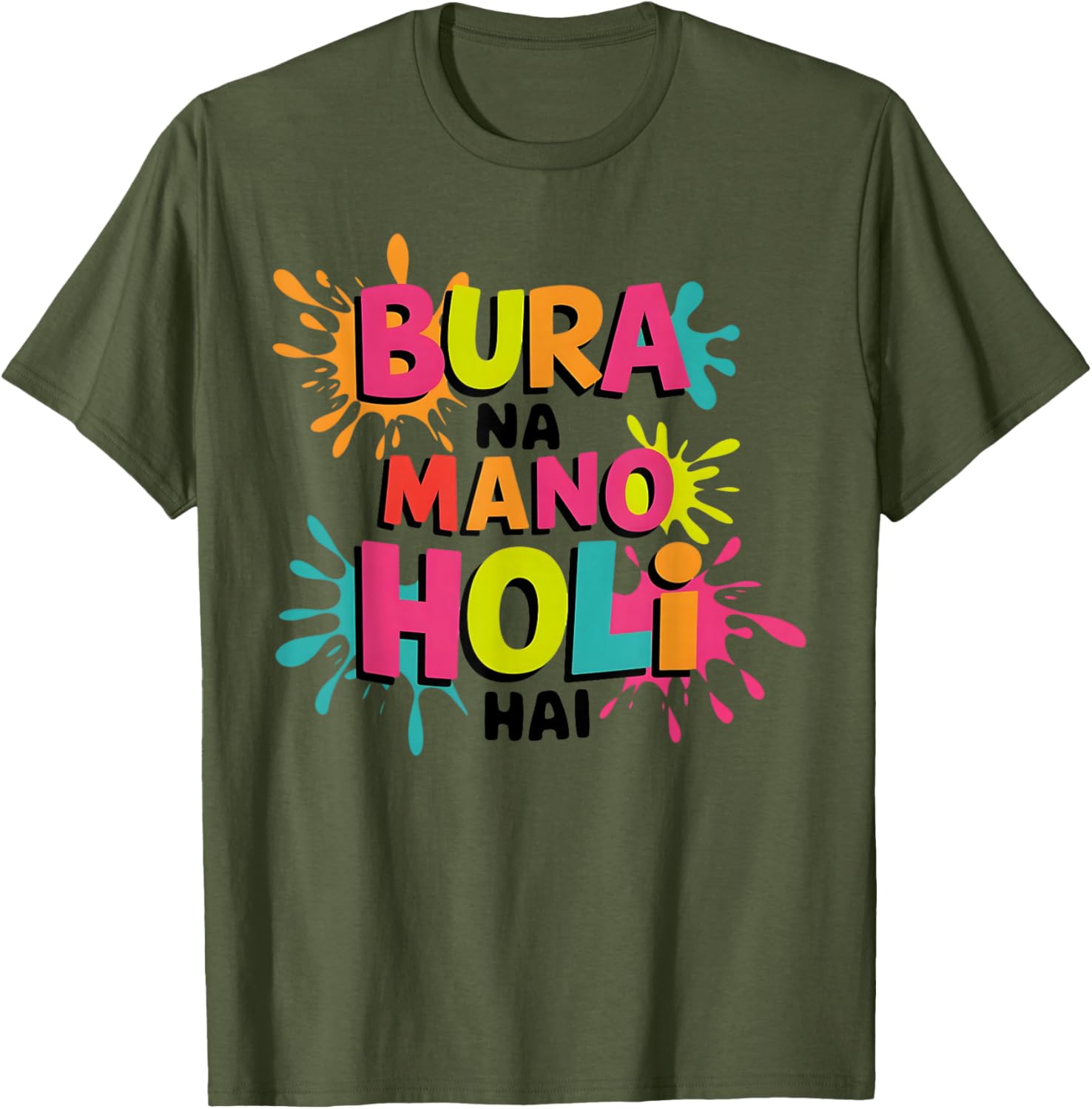Happy Holi Festival Kids T-Shirt Colorful Bura Na Mano Design - 8