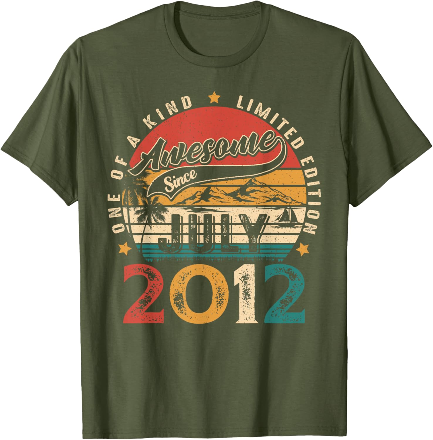 Awesome Since July 2012 Vintage Retro 13th Birthday T-Shirt for Kids - 10