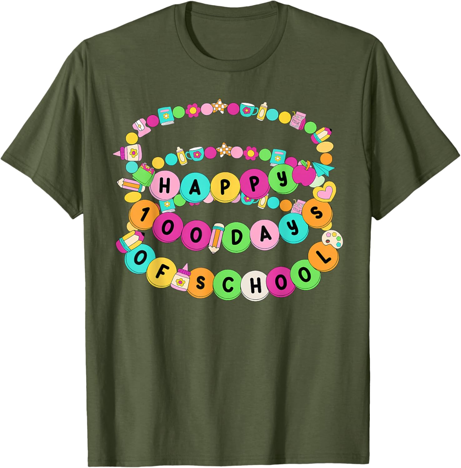 Happy 100 Days School Fun T-Shirt for Teachers and Students - 13