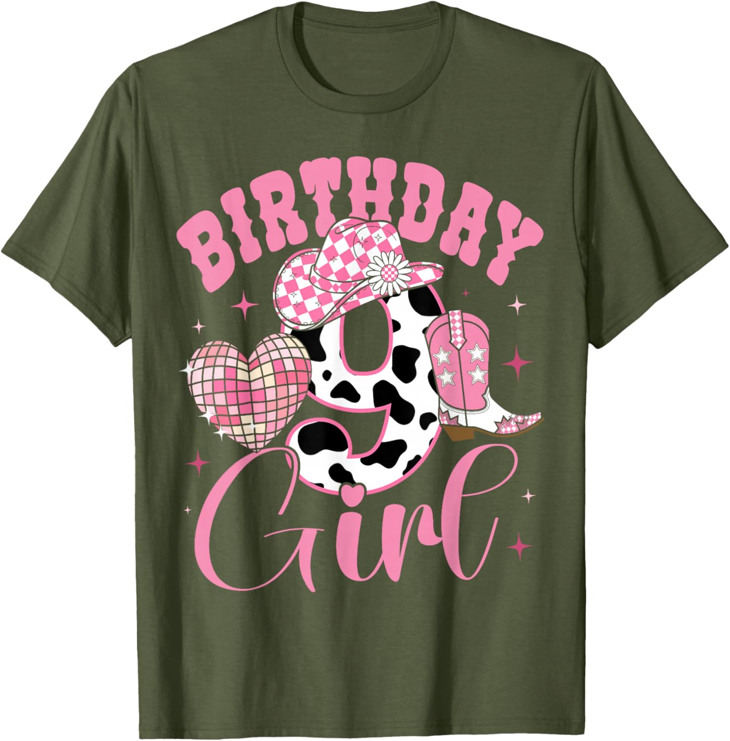 Happy 9th Birthday Cowgirl Tee Stylish Rodeo Outfit for Girls - 5