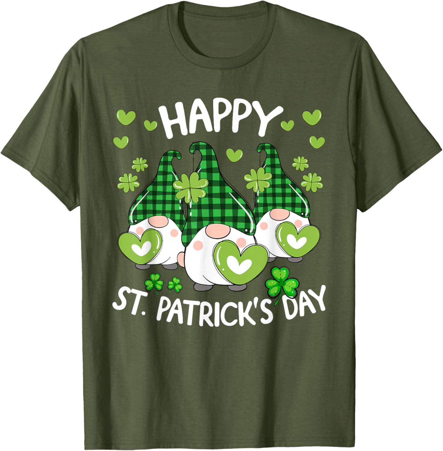 Happy St Patricks Day Gnome Shamrock T-Shirt for Women and Kids - 12