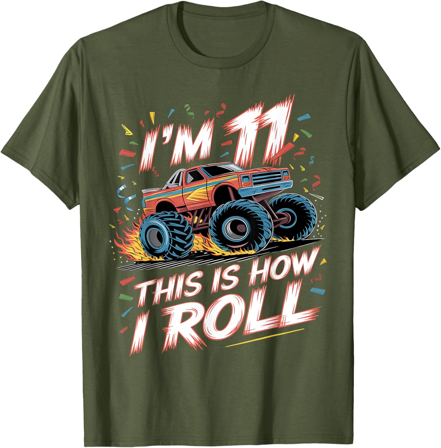 Monster Truck 11th Birthday Shirt for Boys - Fun Birthday T-Shirt - 8