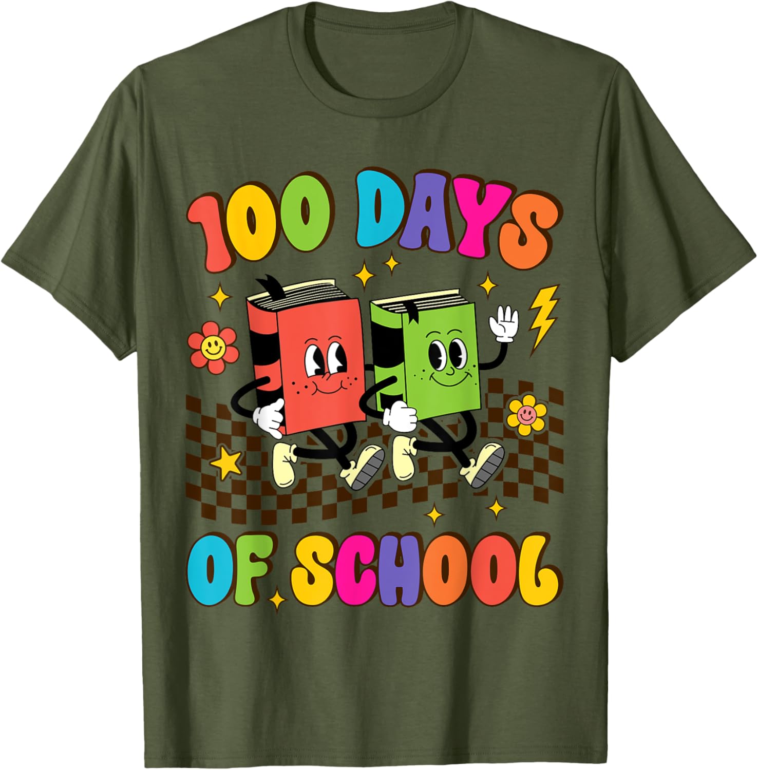 Groovy 100 Days of School T-Shirt for Kids and Teachers Fun Shirt - 12