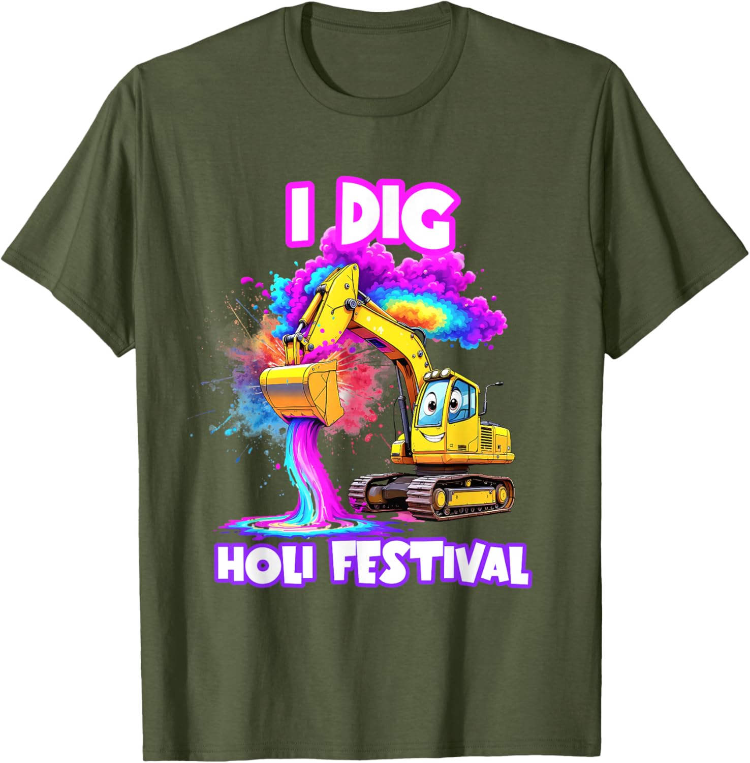 I Dig Holi Festival T-Shirt for Kids Boys Toddlers Celebrating India - 25
