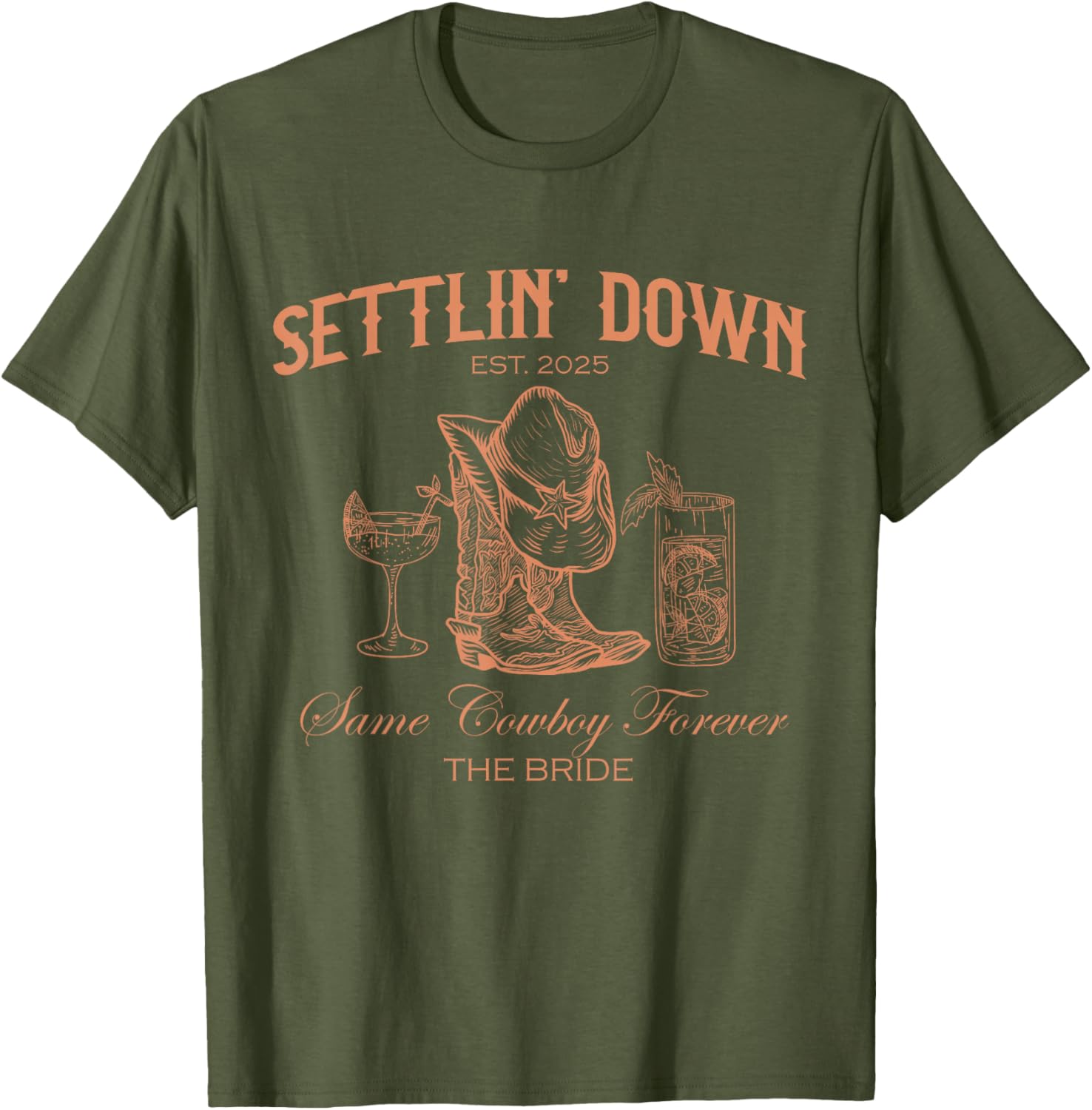 Settlin Down Same Cowboy Forever Western Bride T-Shirt for 2025 - 10