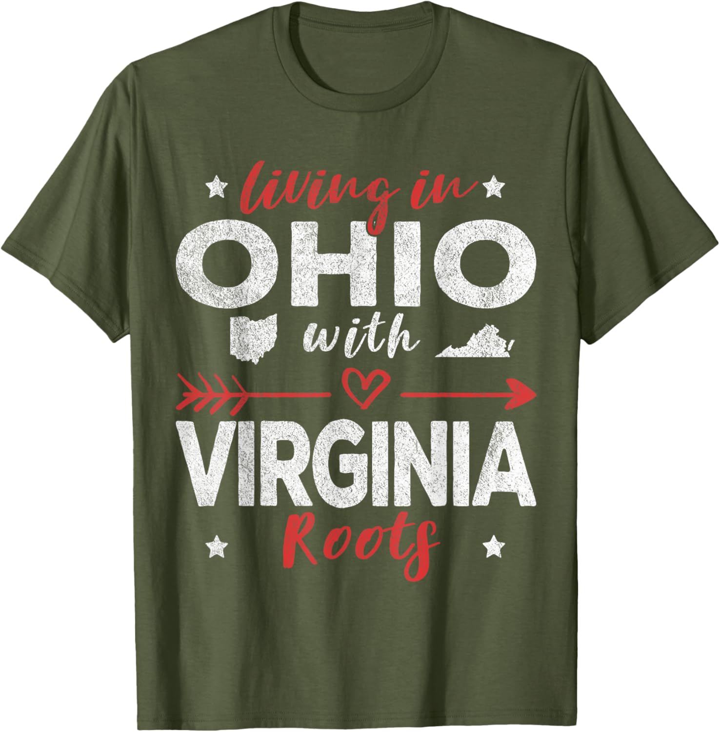 Living in Ohio with Virginia Roots T-Shirt for Proud State Lovers - 7