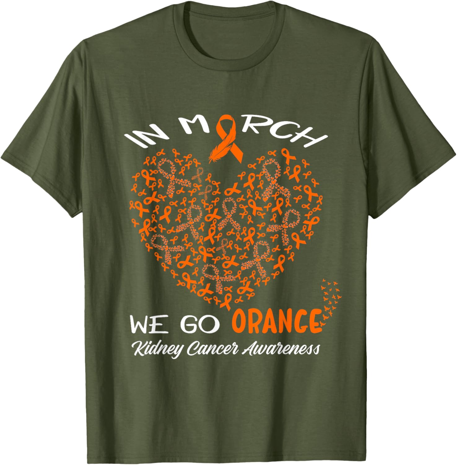 Go Orange T-Shirt for American Kidney Cancer Awareness in March - 1
