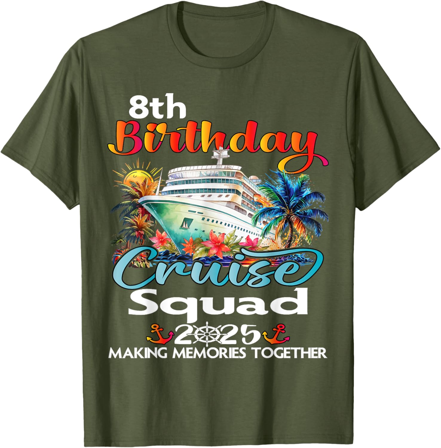8th Birthday Cruise Squad Matching T-Shirt for Family and Friends - 4