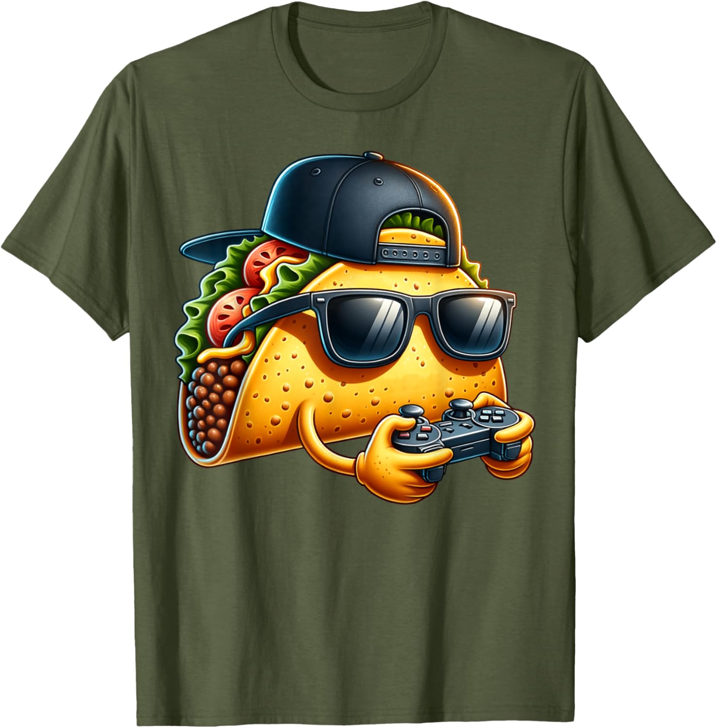 Funny Taco Playing Video Games T-Shirt for Gamers and Taco Lovers - 18