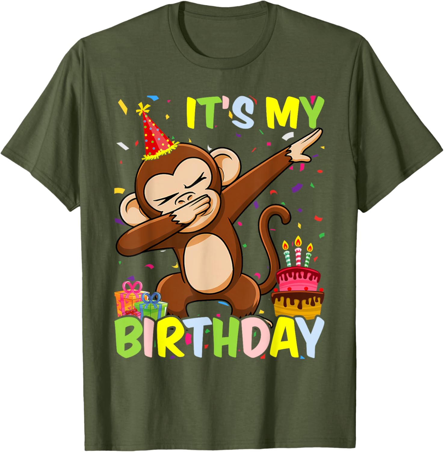 It's My Birthday Monkey T-Shirt Fun Party Outfit for Kids and Adults - 3