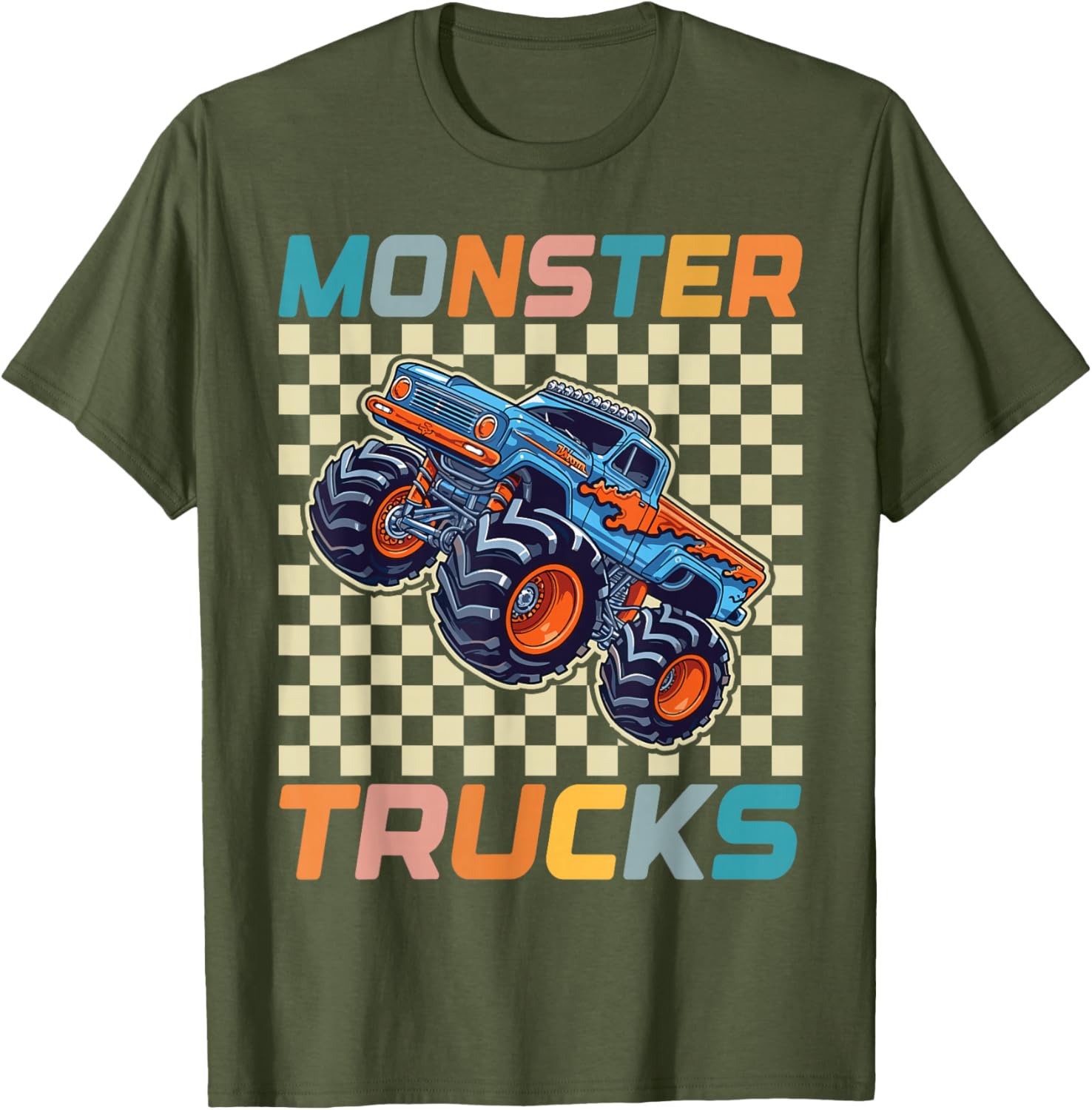 Cute Monster Truck T-Shirt for Toddlers and Kids Retro Vintage Style - 5