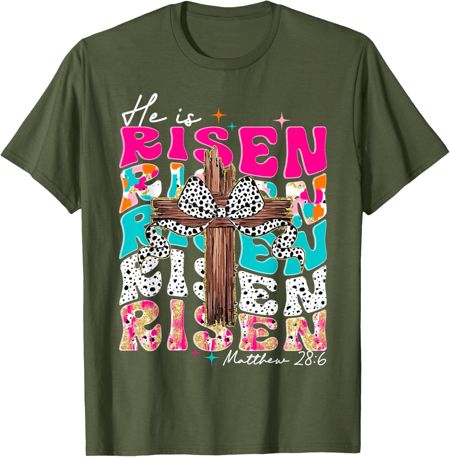 He Is Risen Cross Jesus Easter T-Shirt for Men and Women - Faith Apparel - 14