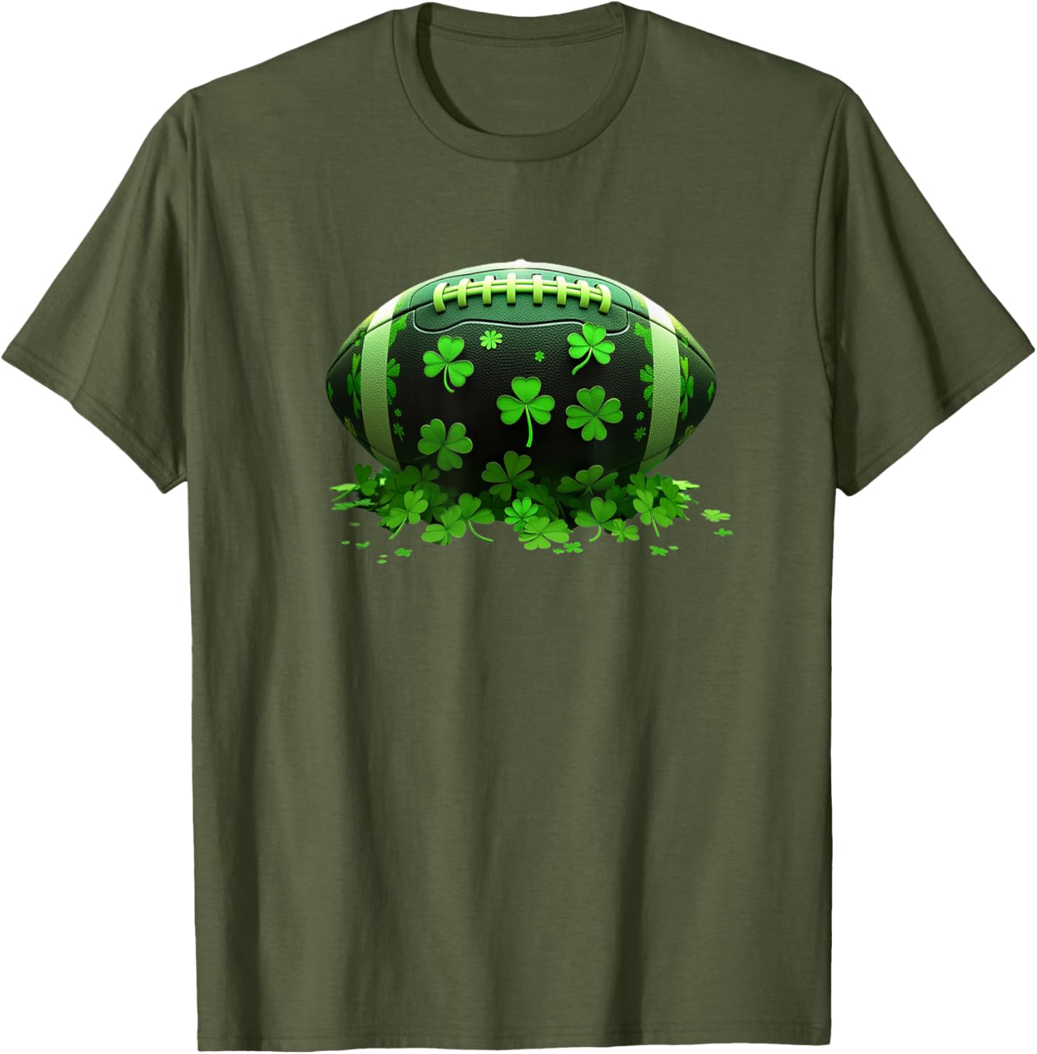 Lucky Shamrock Football Lovers T-Shirt for St Patricks Day Fun - 22