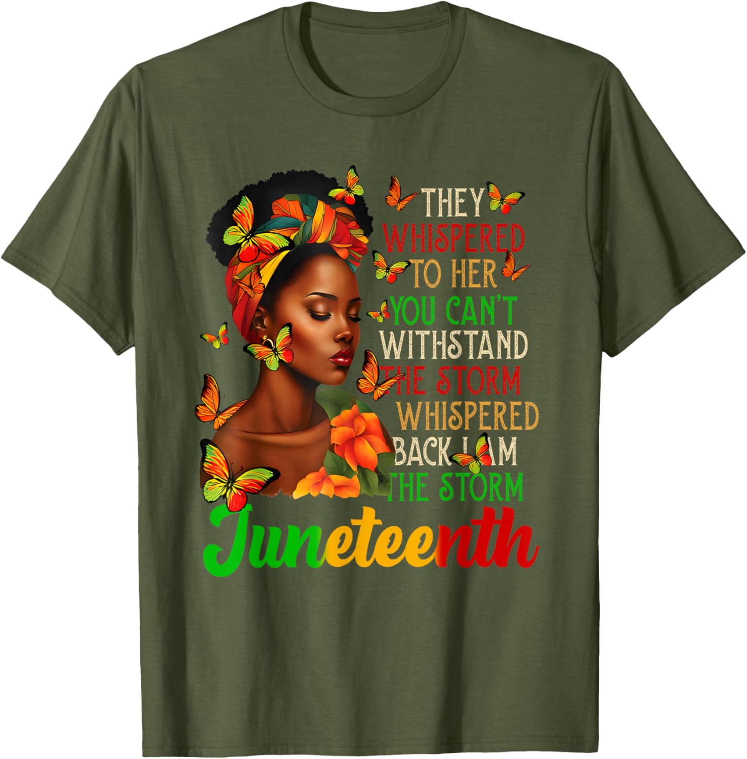 Juneteenth I am The Storm Black Women T-Shirt for Black History Month - 14