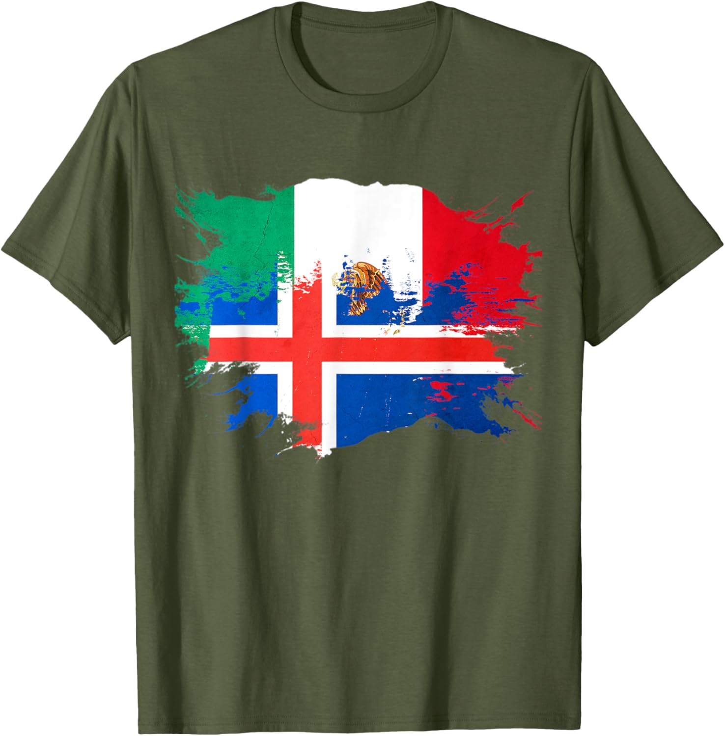 Mexican and Iceland Heritage Flag T-Shirt for Stylish Cultural Pride - 5