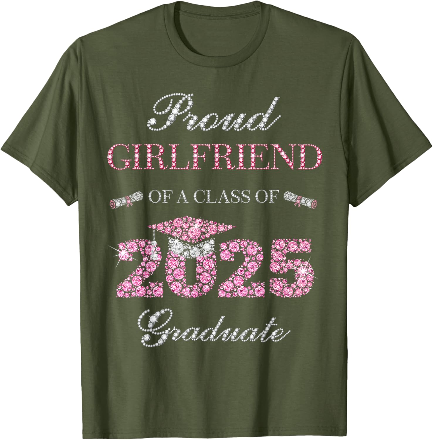 Proud Girlfriend Of A Class Of 2025 Graduate T-Shirt for Celebrating Achievements - 17