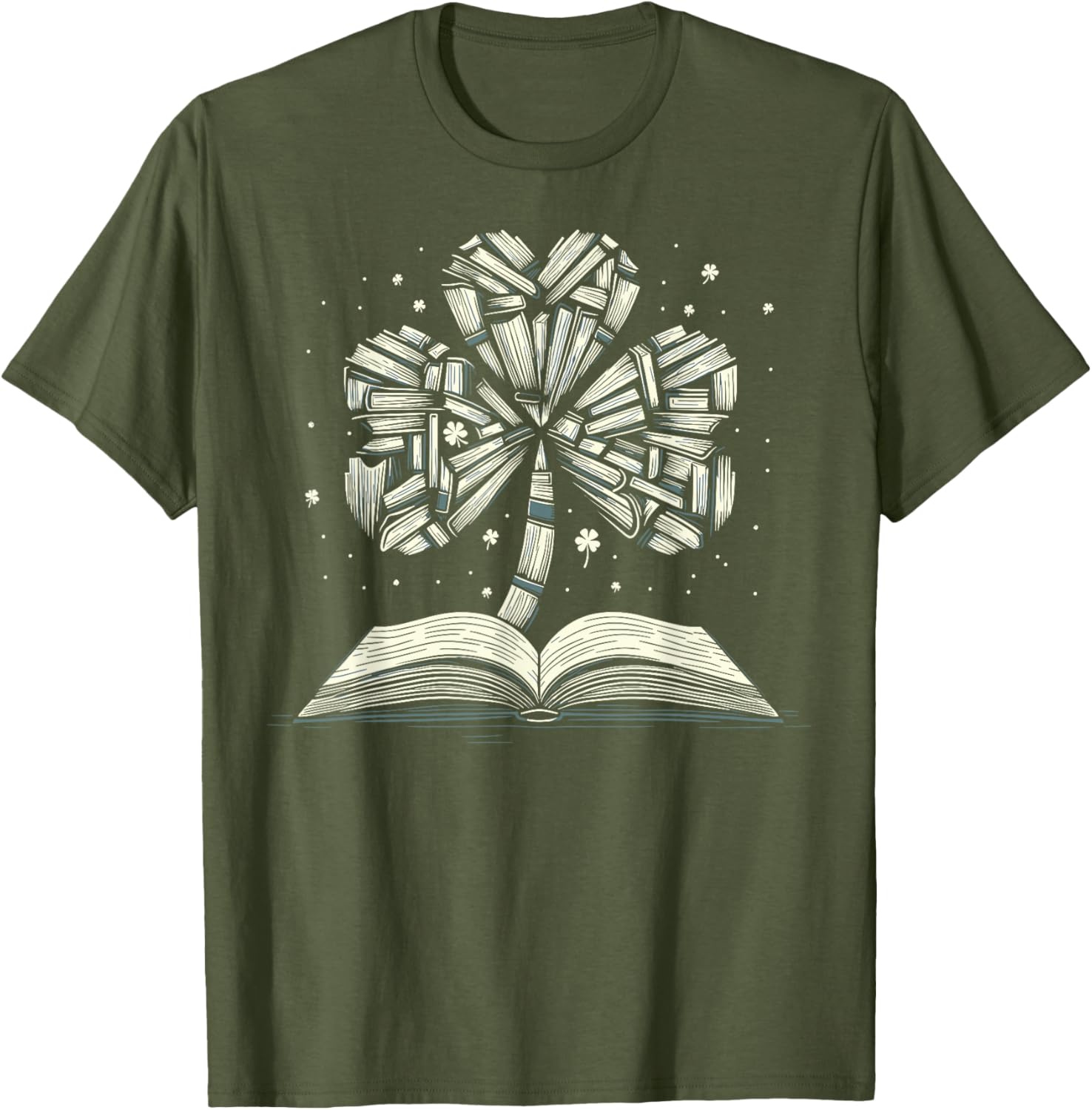 Shamrock Books St Patricks Day Bookworm Librarian T-Shirt for Readers - 2