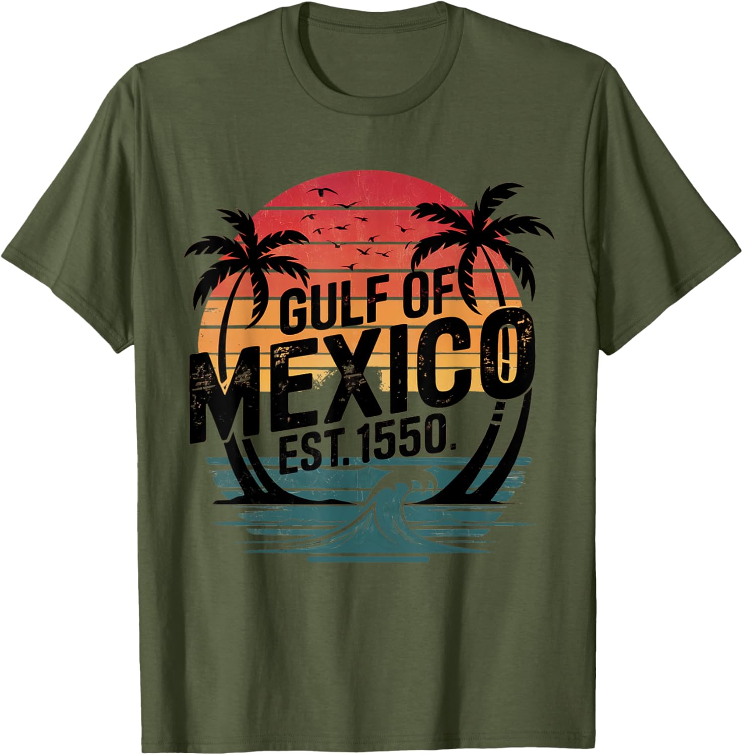 Retro Vintage Gulf of Mexico Women's Beach T-Shirt Established 1550 - 9