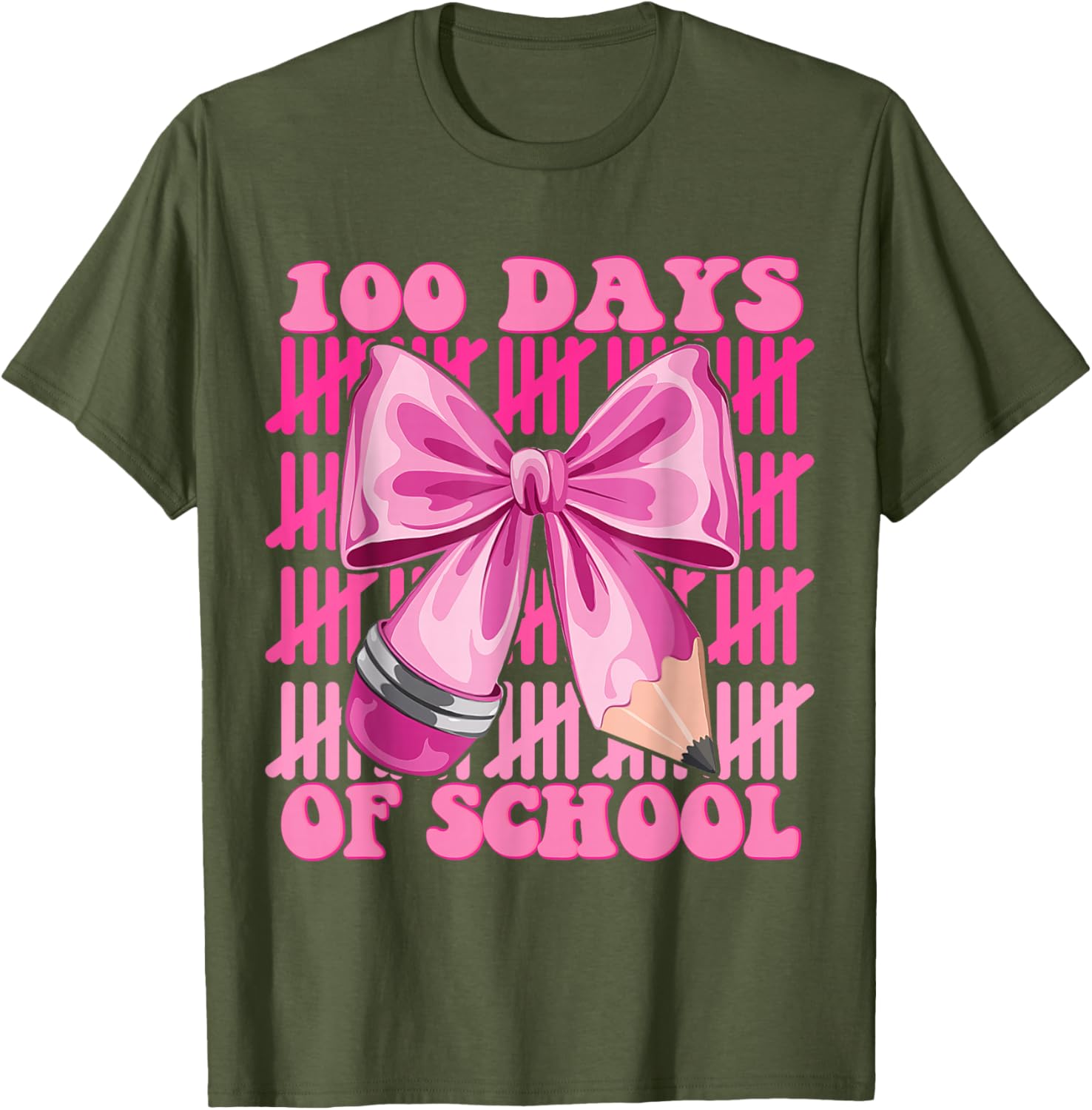 100 Days of School Girls Coquette Bow T-Shirt for Celebrating Milestones - 4