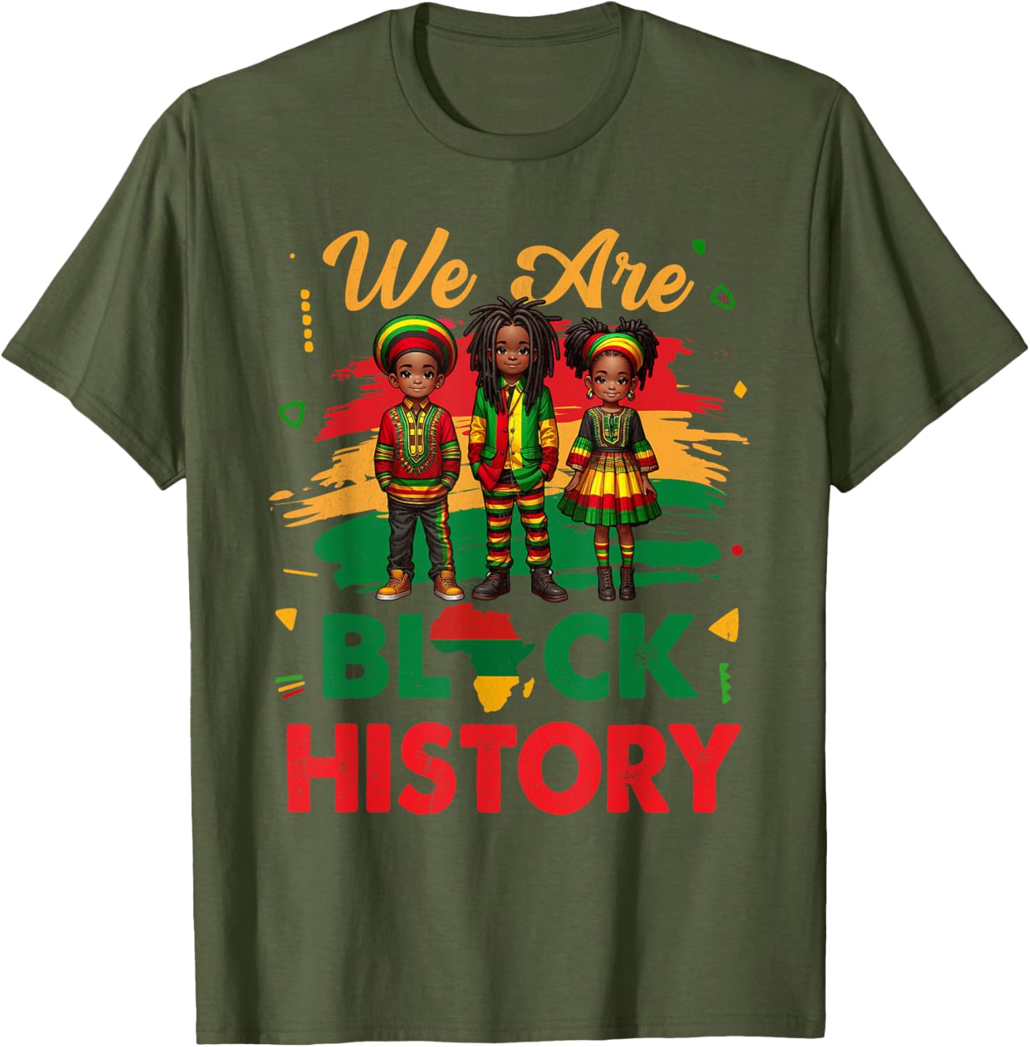 Black History Month Map T-Shirt for African Kids Boys and Girls - 5