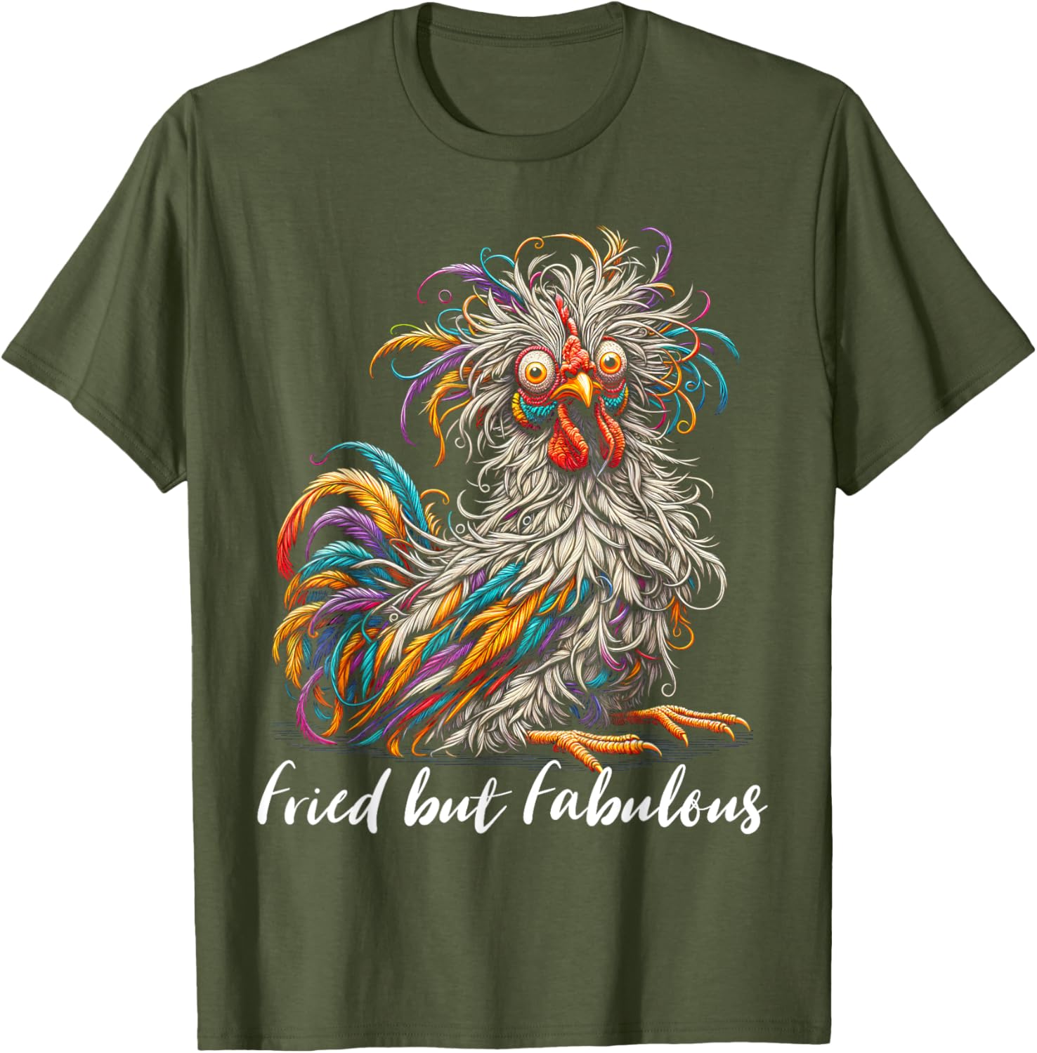 Funny Fried Chicken Love T-Shirt for Women - Fabulous Chicken Graphic Tee - 3