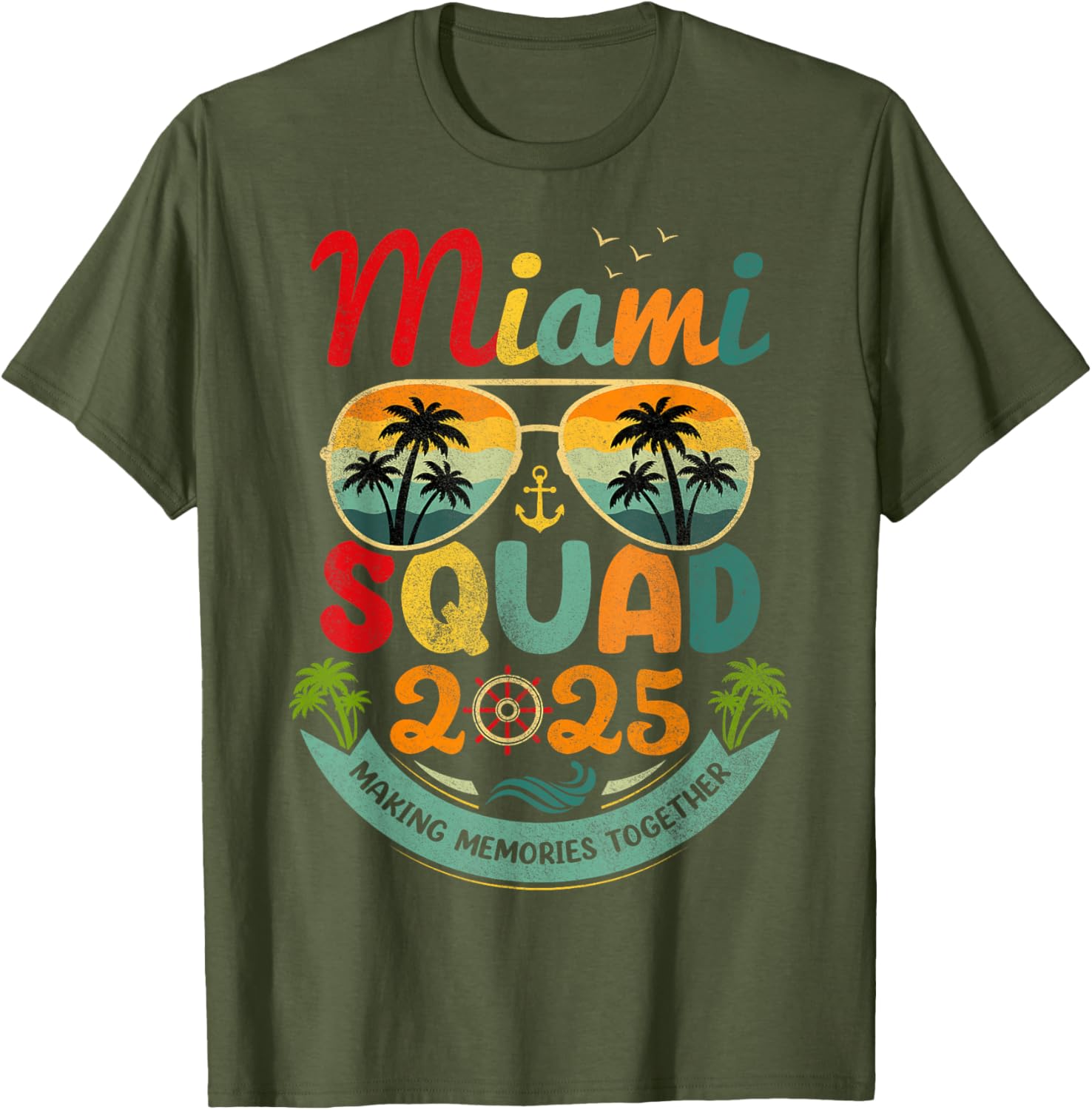 Miami Squad 2025 Vintage Beach Vacation T-Shirt for Group Fun - 6