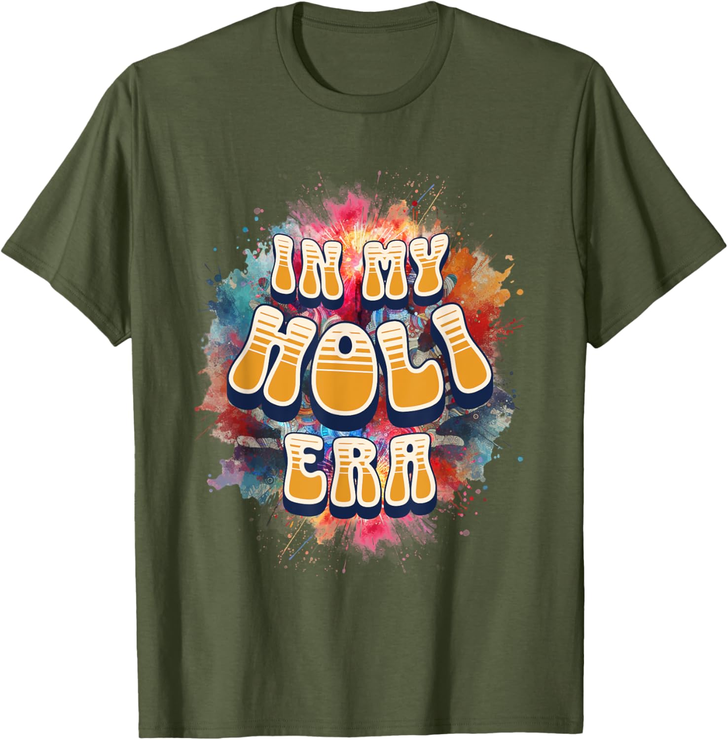In My Holi Era Retro Groovy Colors Women's T-Shirt for Holi Festival - 19