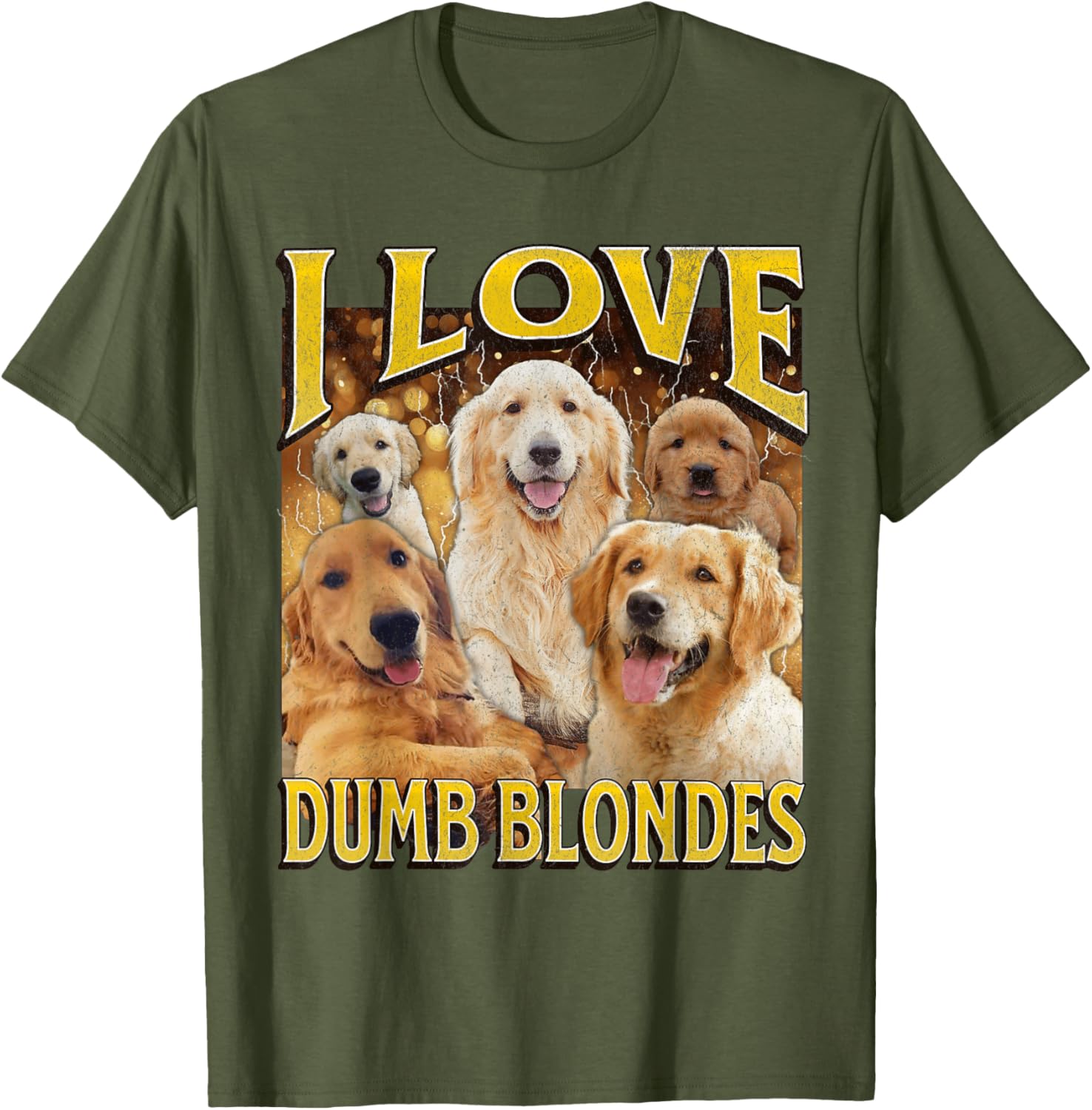 I Love Dumb Blondes Funny Dog Meme Graphic T-Shirt for Pet Lovers - 28
