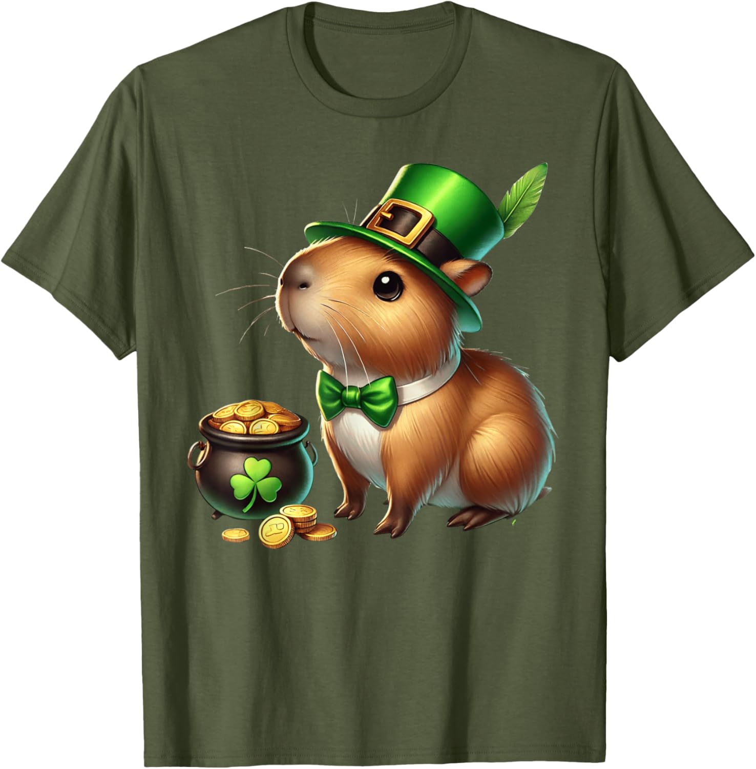 Adorable Guinea Pig Leprechaun St Patrick's Day Kids T-Shirt - 11