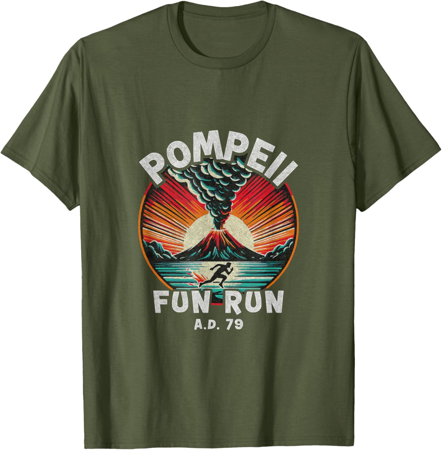 Pompeii Fun Run T-Shirt for Volcanology Lovers and History Buffs - 8