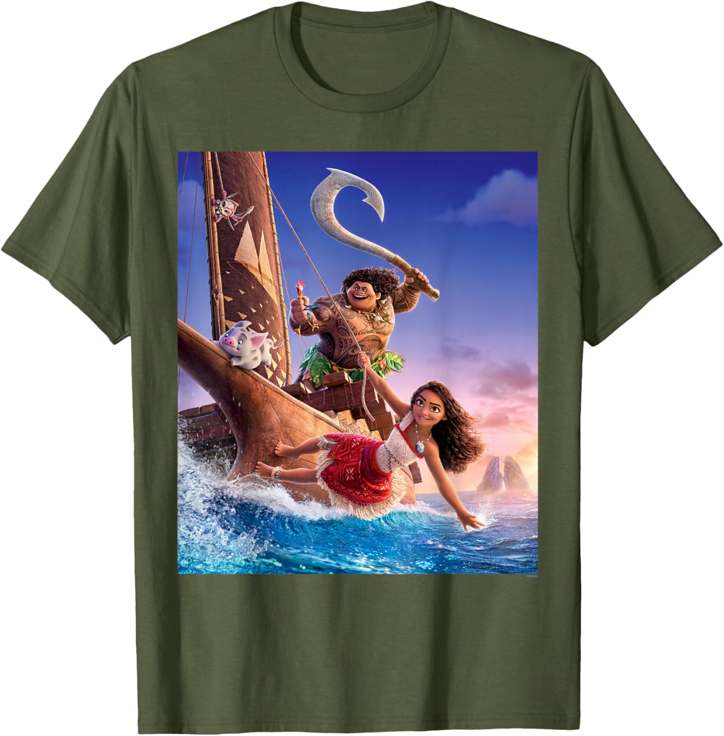 Disney Moana Adventure T-Shirt with Maui and Friends for Kids and Adults - 3