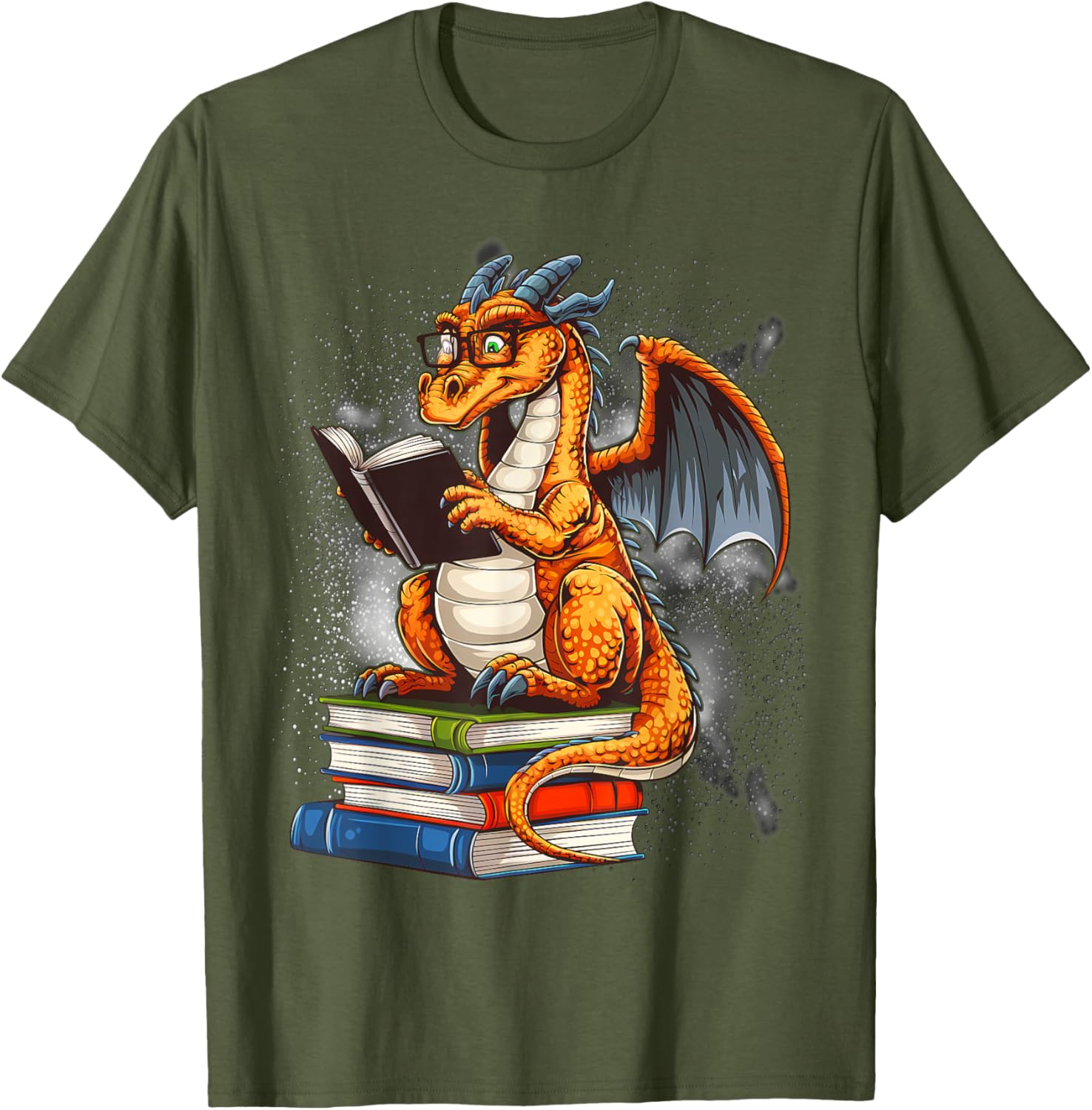 Book Dragon Reading T-Shirt for Book Lovers - Cozy Literary Apparel - 8