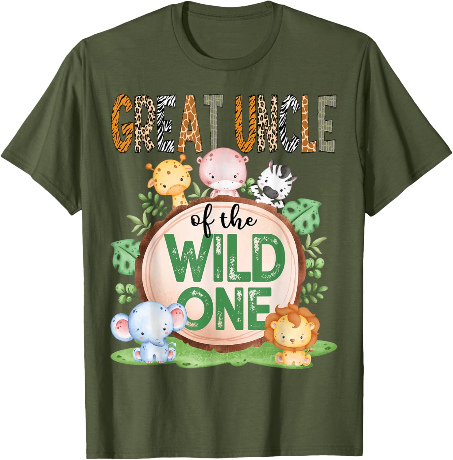 Great Uncle Of The Wild One Safari Jungle T-Shirt for 1st Birthday Fun - 10